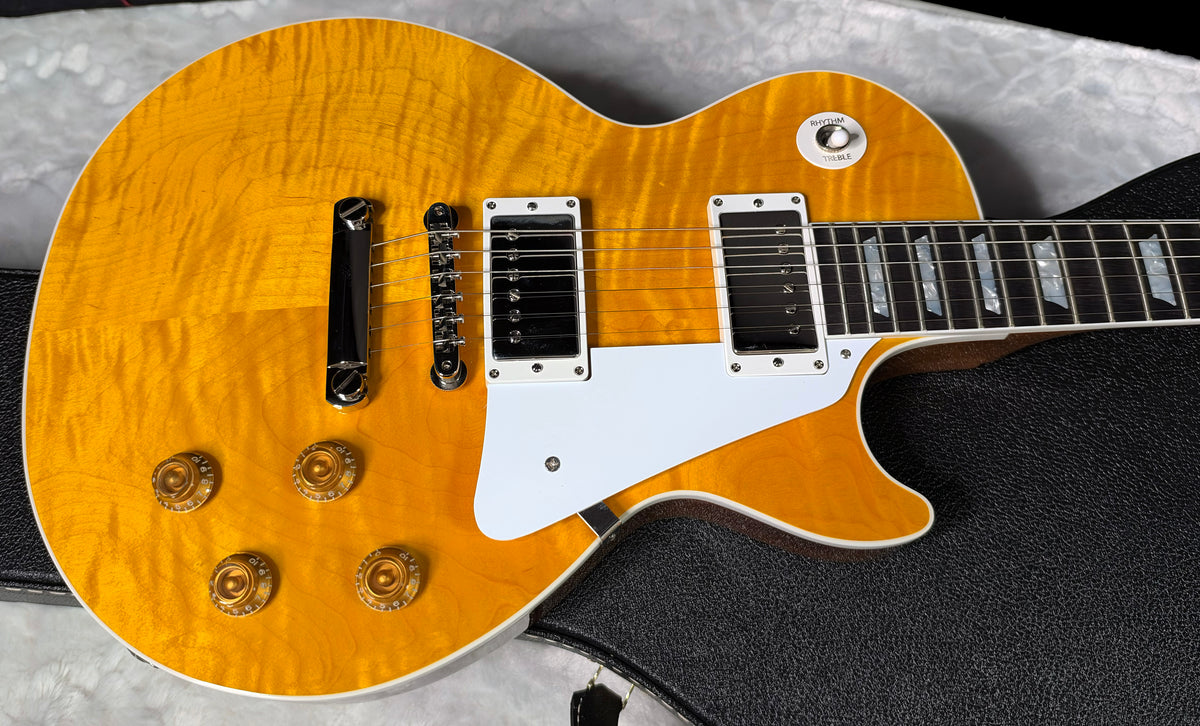 NEW! Gibson Custom Les Paul Standard Electric Guitar - Trans Amber - 9lbs - Authorized Dealer - G07915