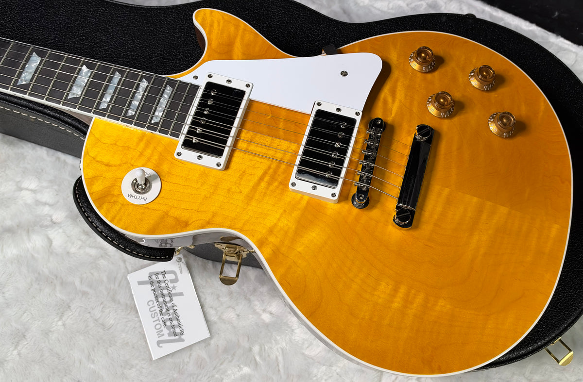 NEW! Gibson Custom Les Paul Standard Electric Guitar - Trans Amber - 9lbs - Authorized Dealer - G07915