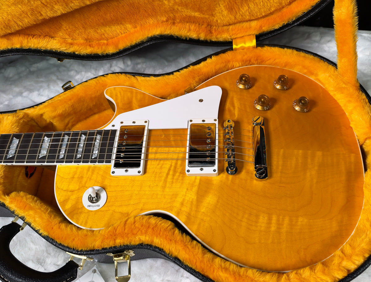 NEW! Gibson Custom Les Paul Standard Electric Guitar - Trans Amber - 9lbs - Authorized Dealer - G07915