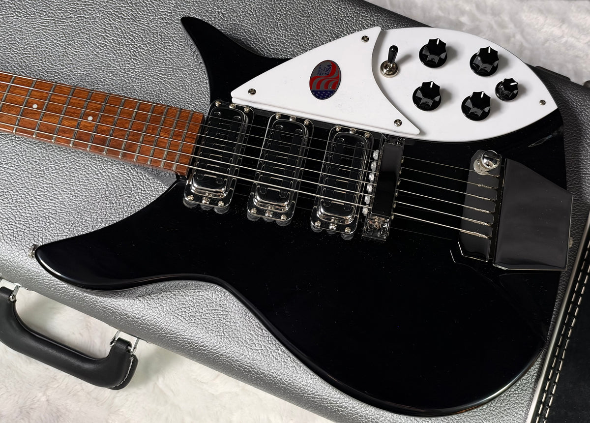 NEW! Rickenbacker 325C64 Miami 3 Pickup Semi-Hollow Guitar- Jetglo - Authorized Dealer - 6.6lbs - G08021