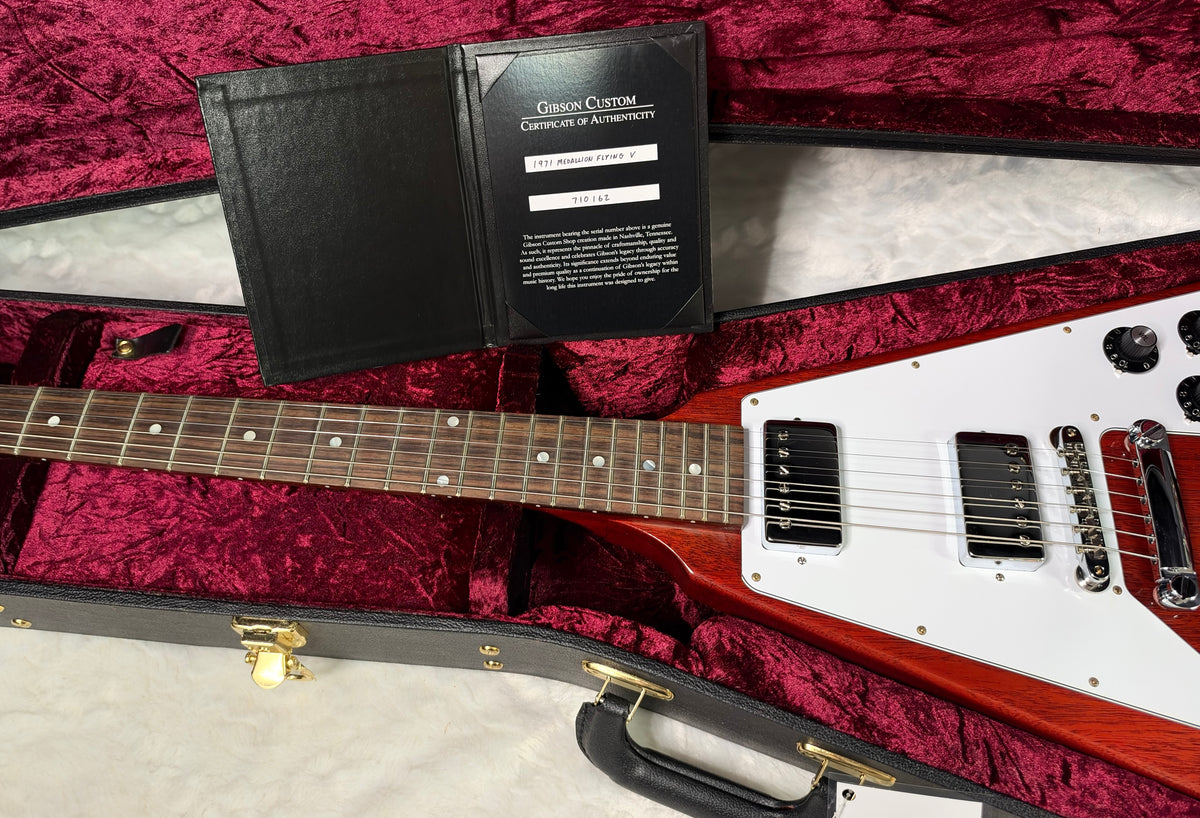 NEW! Gibson Custom 1971 Flying V Medallion Reissue Electric Guitar - Medallion Cherry - Authorized Dealer - Ultra RARE! Dealer Select - 6.4 lbs - G07912