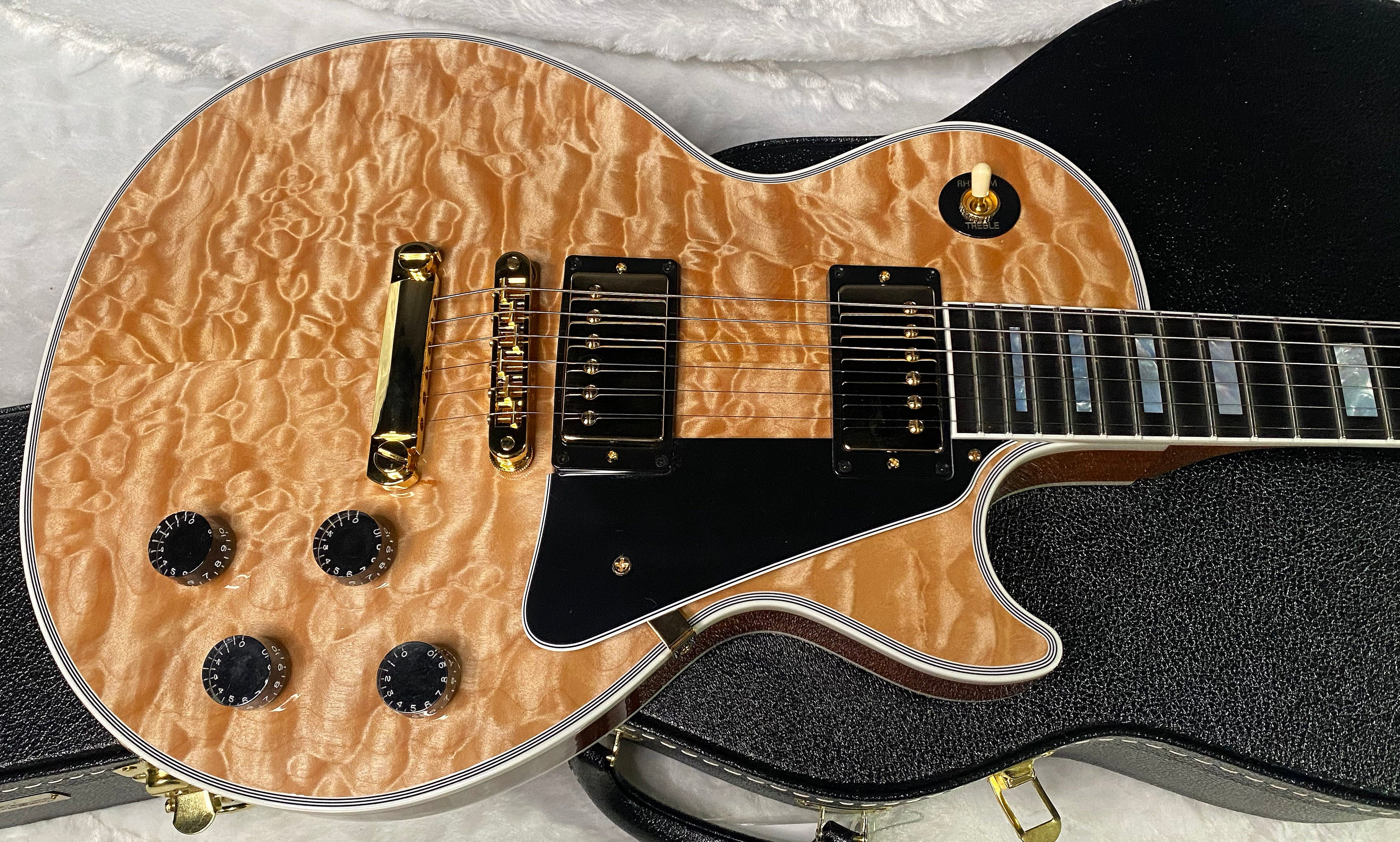 NEW! Gibson Dealer Select Custom Shop Les Paul Custom AAAAA Quilt 5AQ - Natural - Authorized Dealer - WOW! 9.8 lbs - G07266