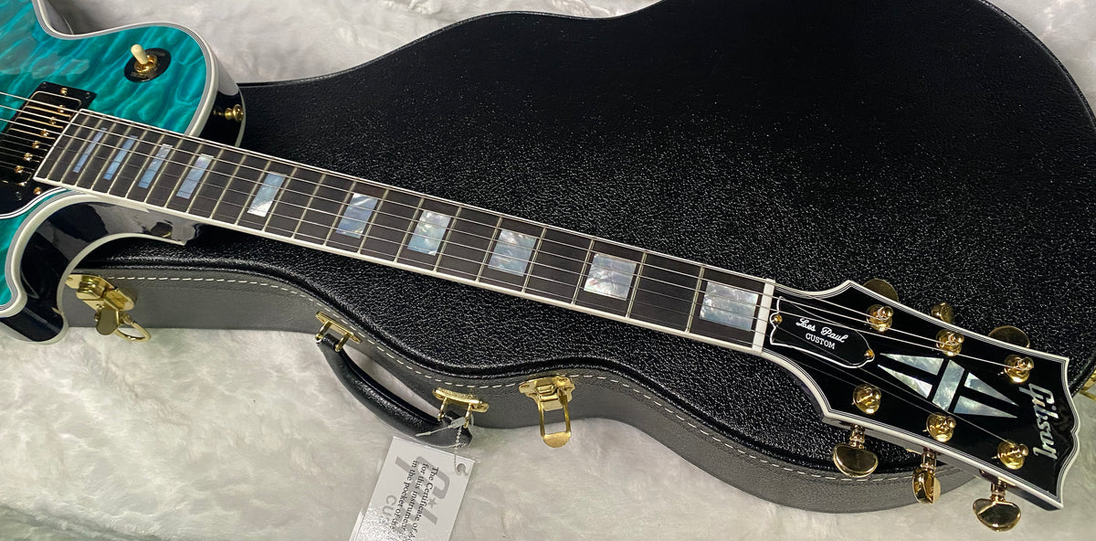 NEW! Gibson Dealer Select Custom Shop Les Paul Custom AAAAA Quilt 5AQ - Aqua Blue - Authorized Dealer - Best Quilt Top We Haver EVER SEEN!!! - G07295
