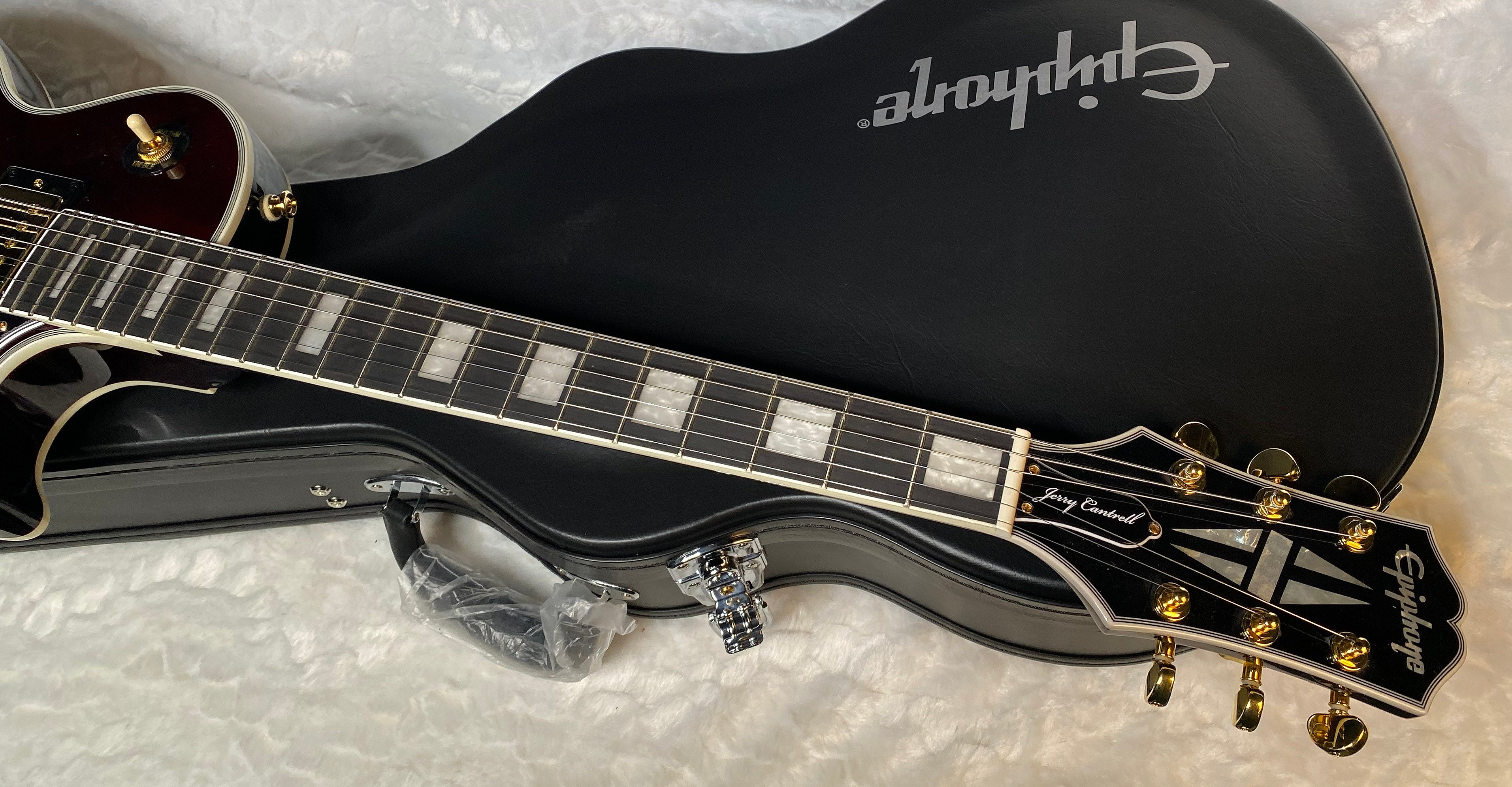 BRAND NEW ! Epiphone Jerry Cantrell "Wino" Les Paul Custom Electric Guitar - Wine Red - Only 8lbs - Authoried Dealer - G05165