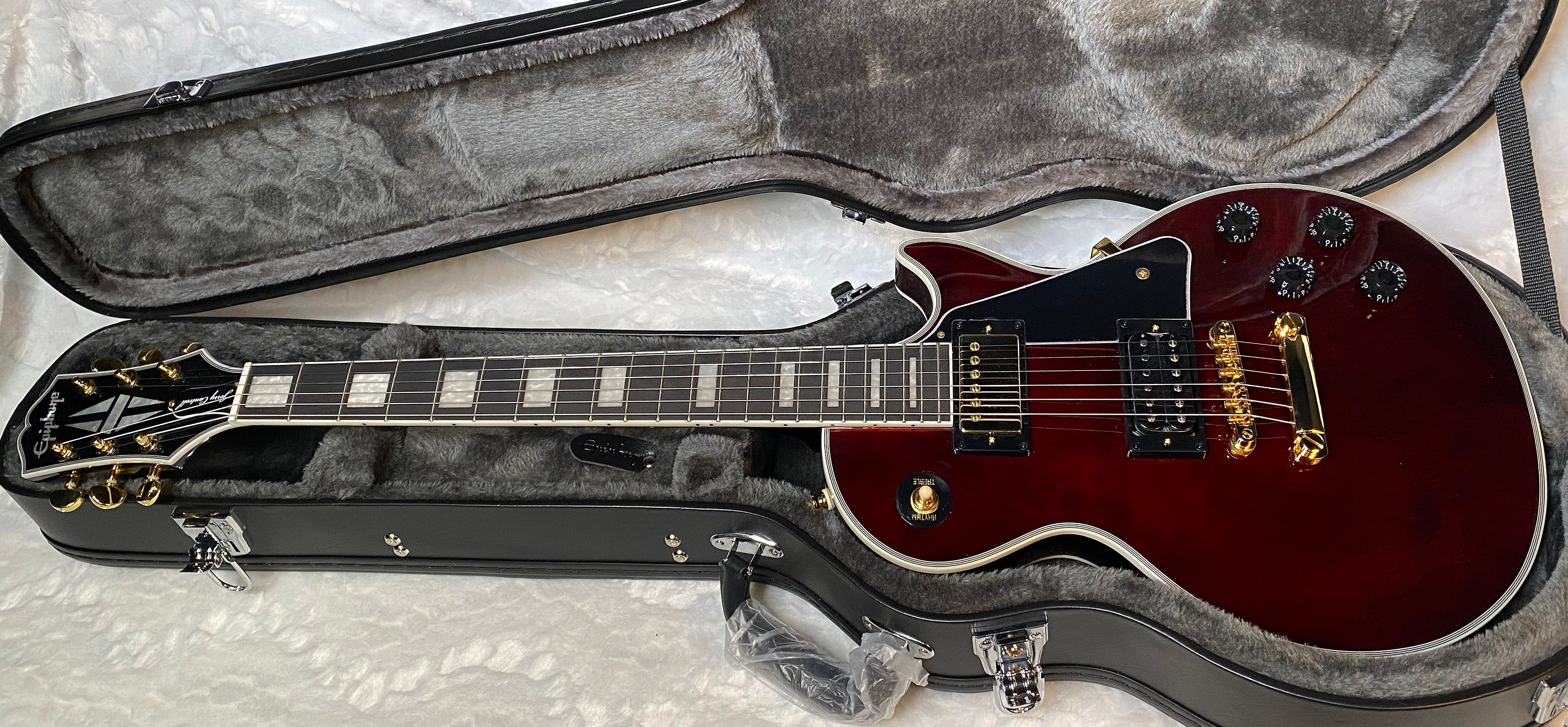 BRAND NEW ! Epiphone Jerry Cantrell "Wino" Les Paul Custom Electric Guitar - Wine Red - Only 8lbs - Authoried Dealer - G05165