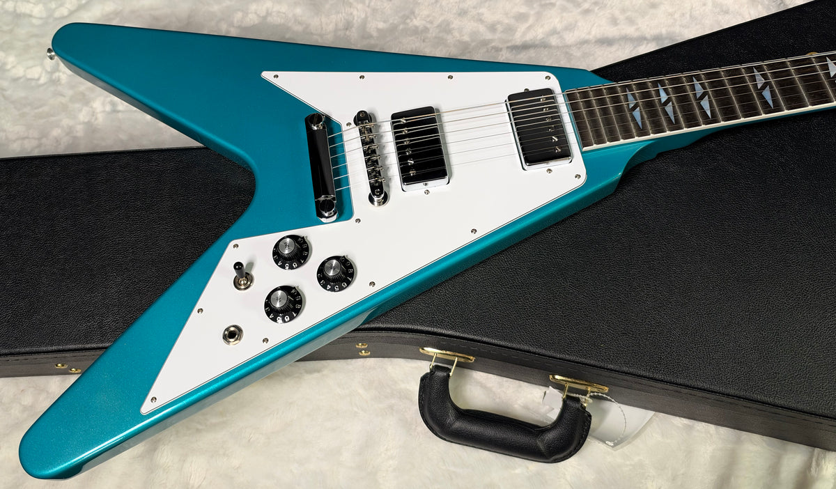 NEW Gibson Custom Limited Edition 1969 Flying V Reissue Electric Guitar - Gloss Aqua Mist - 6.5 lbs - Authorized Dealer - G07975