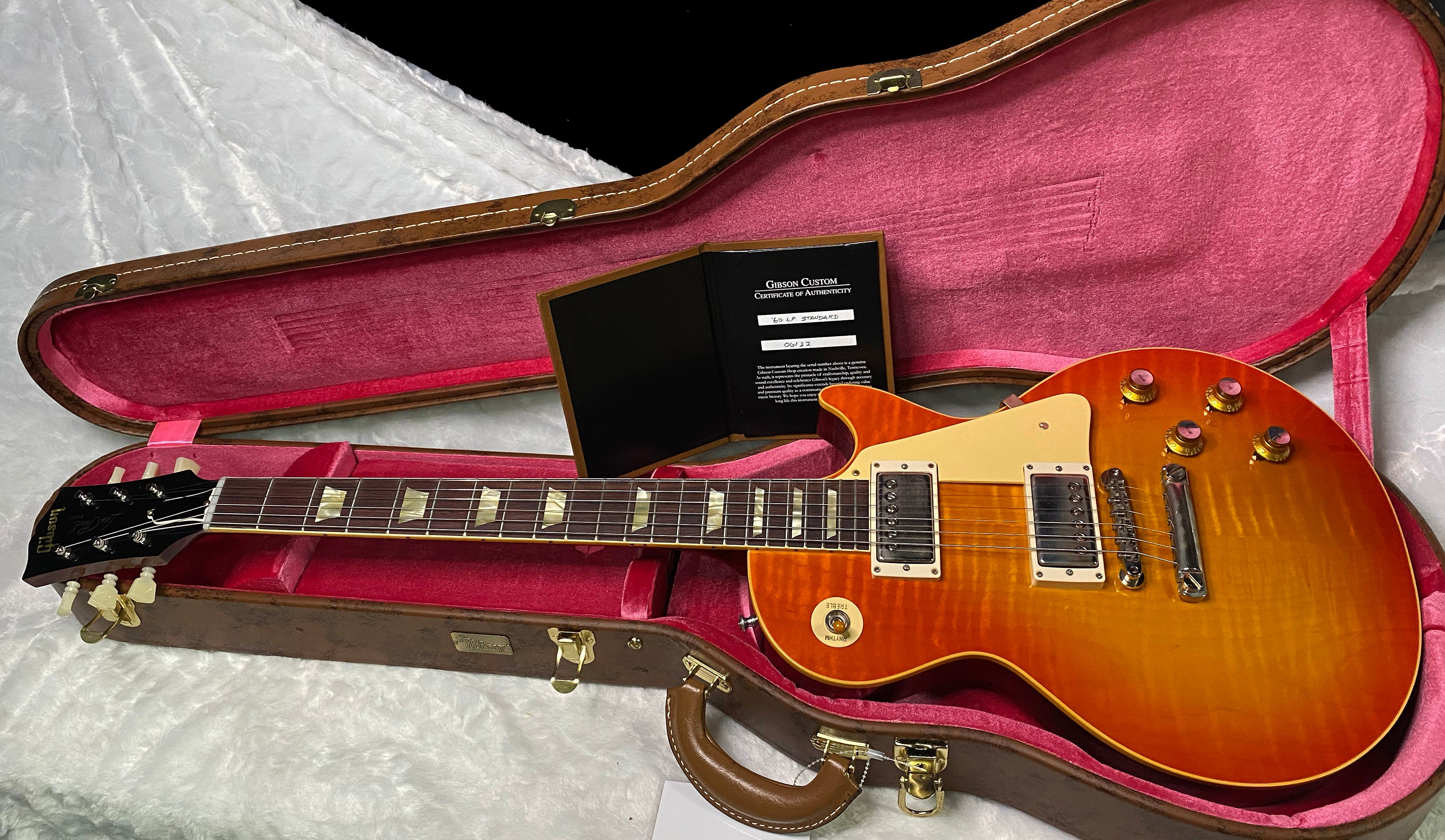 NEW! Gibson Custom 1960 Les Paul Standard Reissue VOS - Tangerine Burst - Authorized Dealer - ONLY 8.6 lbs - G07282
