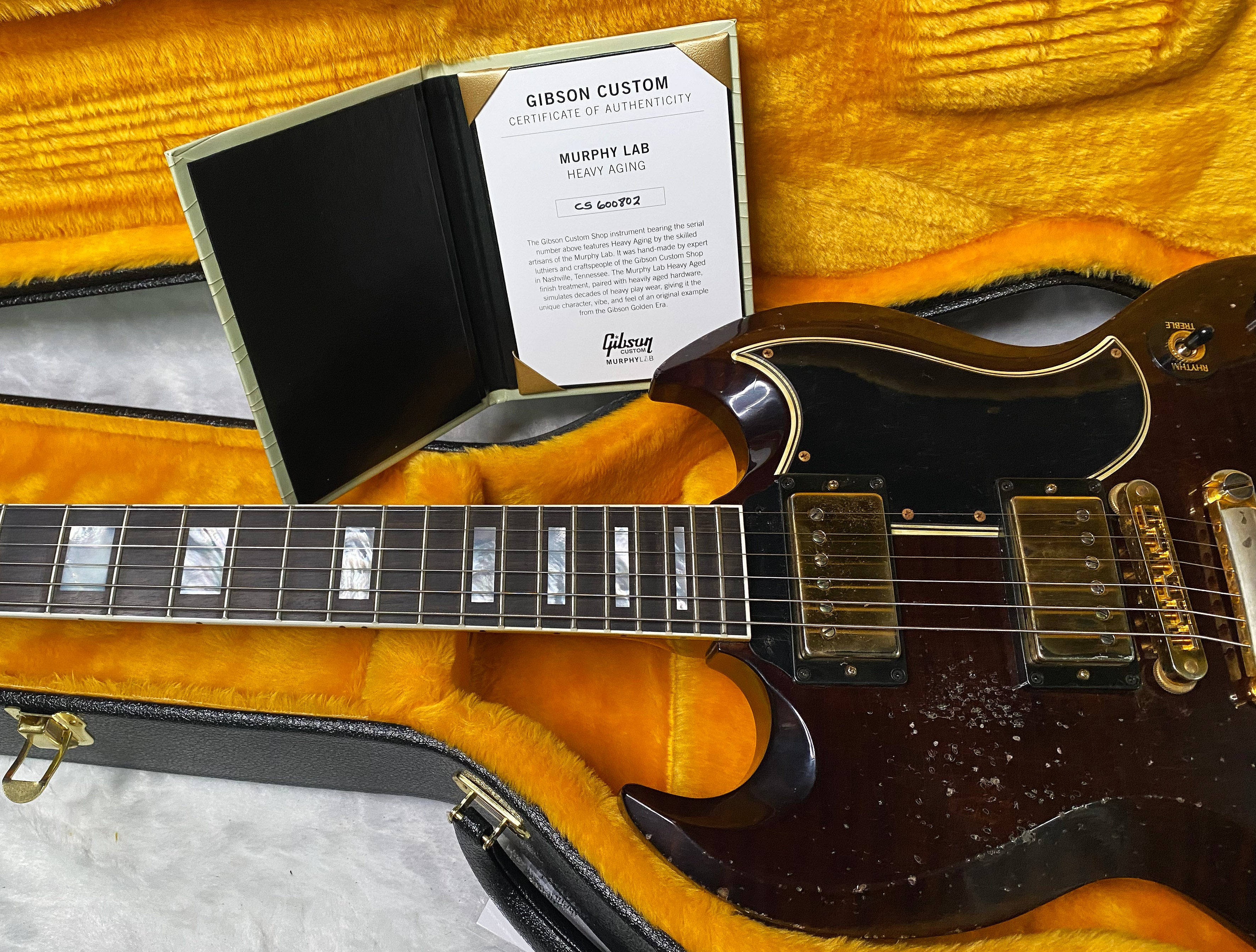 NEW! Gibson CS Custom Shop SG Custom Figured - Dark Walnut - Murphy Lab Heavy Aging - Authorized Dealer - 7.3 lbs - G07299
