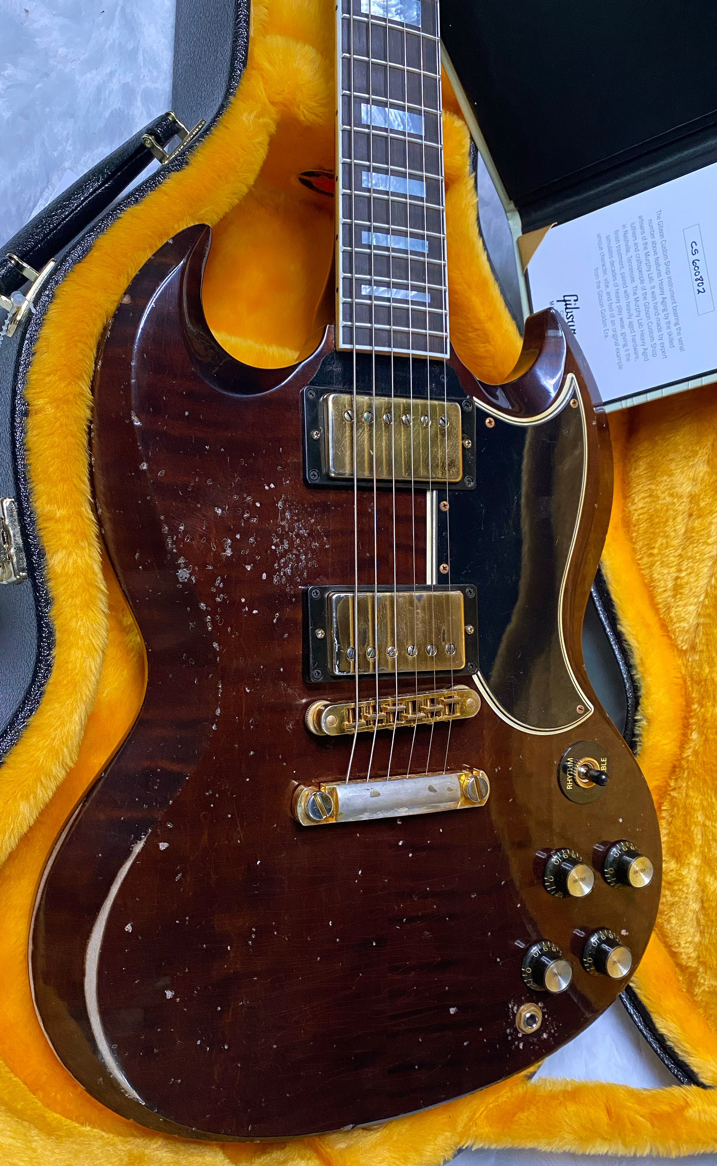 NEW! Gibson CS Custom Shop SG Custom Figured - Dark Walnut - Murphy Lab Heavy Aging - Authorized Dealer - 7.3 lbs - G07299