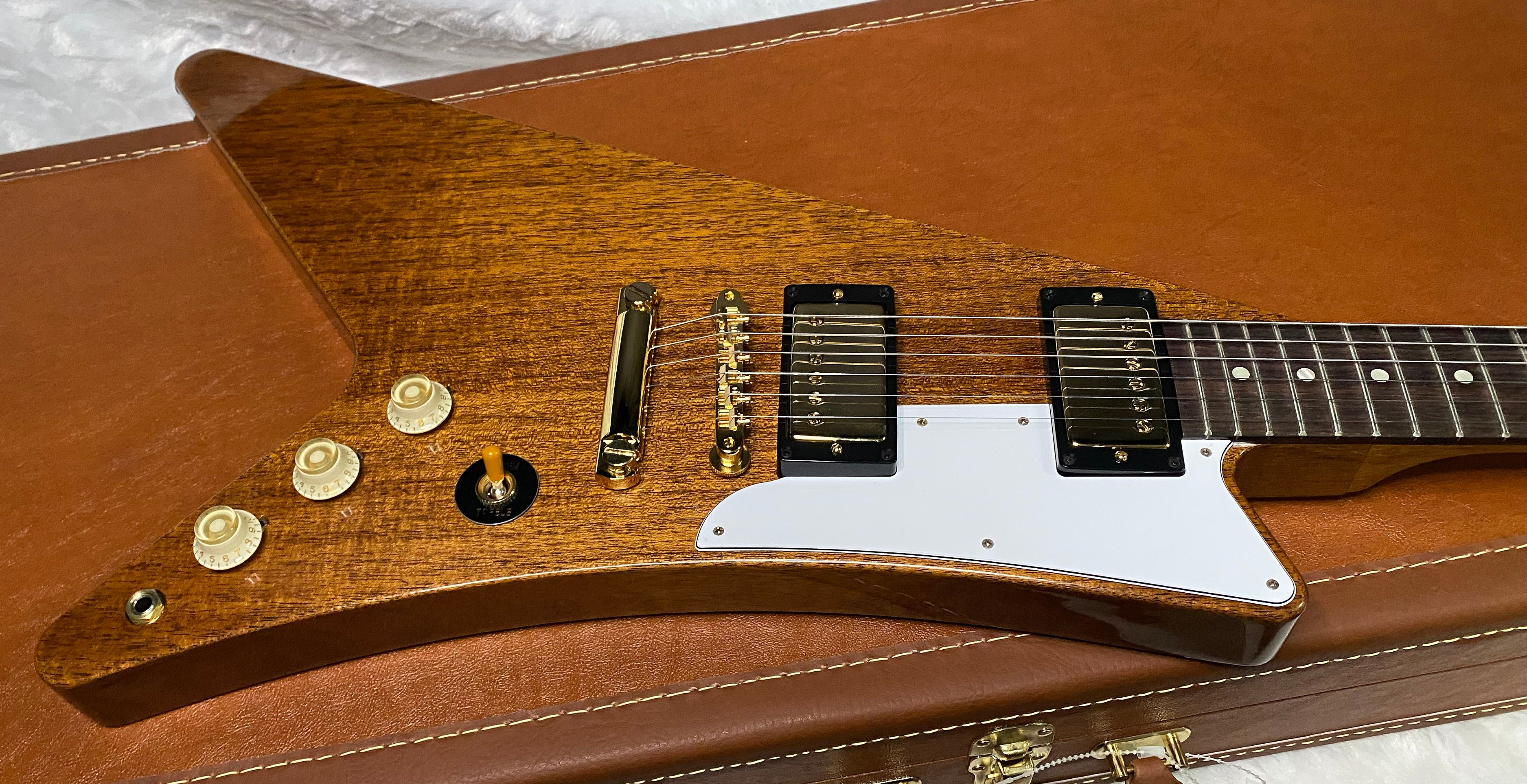 NEW! Gibson Custom 1957 Mahogany Moderne Reissue Electric Guitar - Antique Natural, VOS - 7.3lbs - G07318