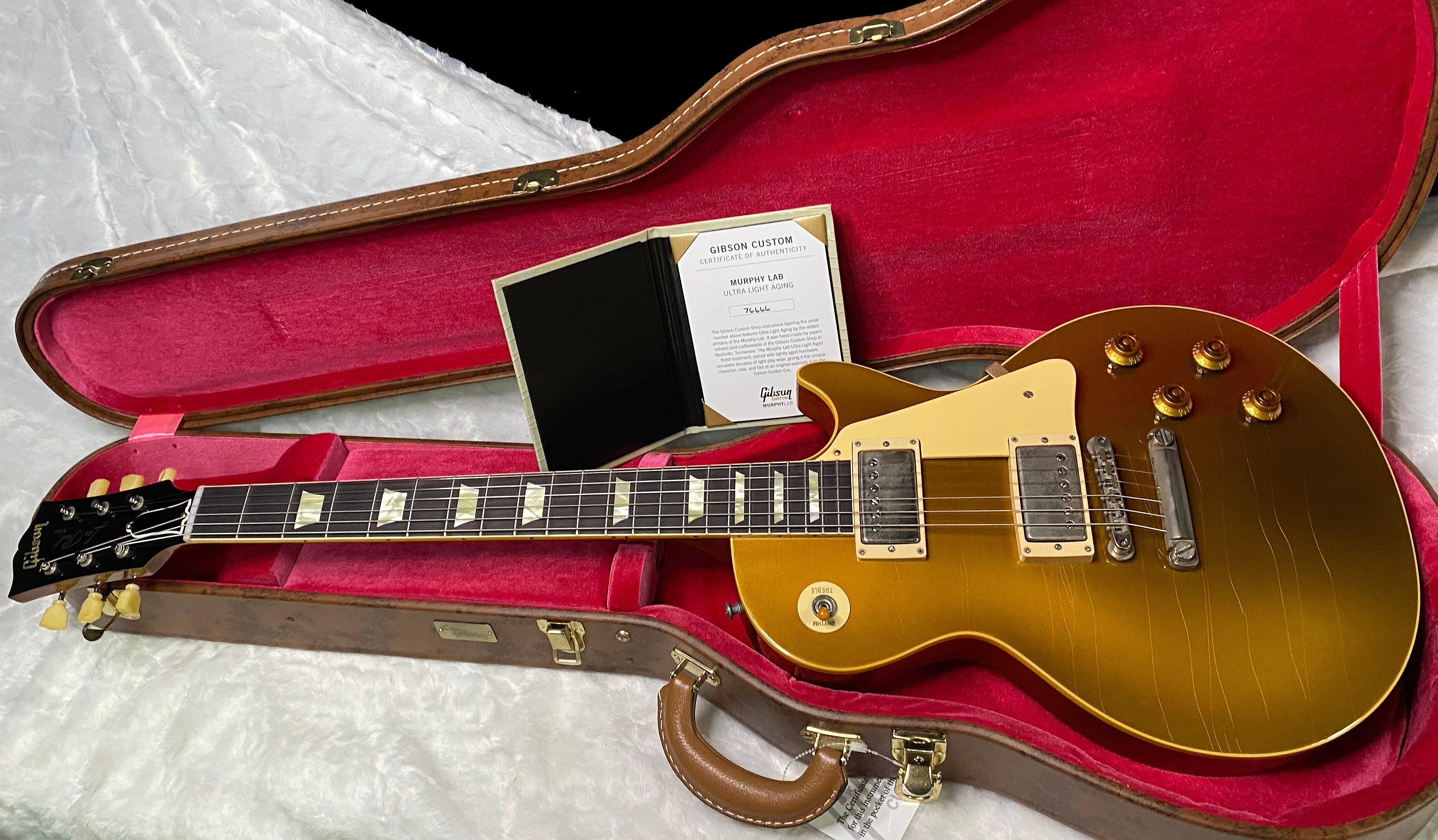 NEW! Gibson Custom Shop Murphy Lab '57 Les Paul Double Gold Goldtop Reissue Ultra Light Aged - Serial #7 6666 - Authorized Dealer - Only 8.3 lbs - G07281