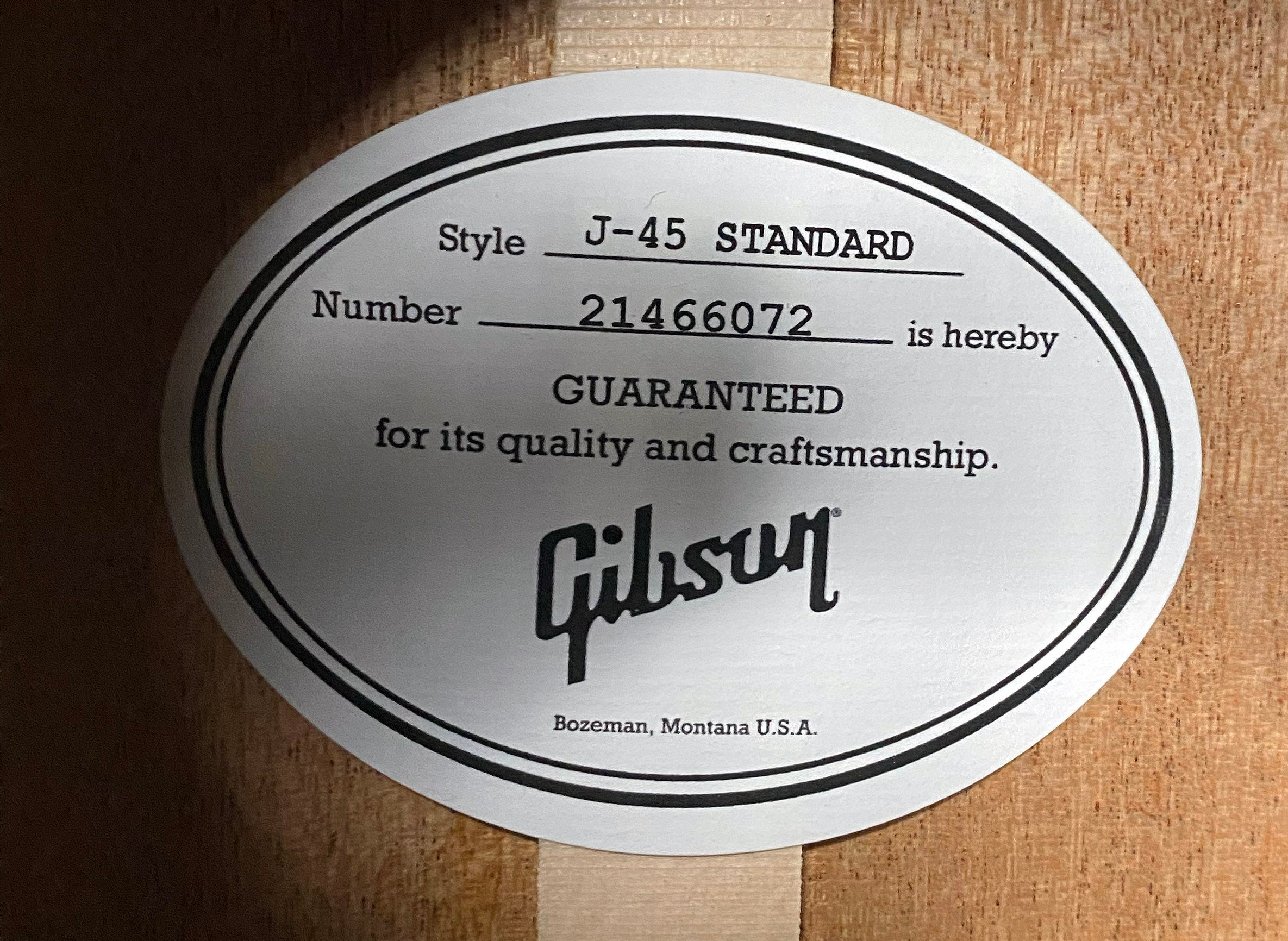 NEW! Gibson J-45 Standard Acoustic Electric Guitar - Left Handed - Vintage Sunburst - Authorized Dealer - 4.6 lbs - G07359