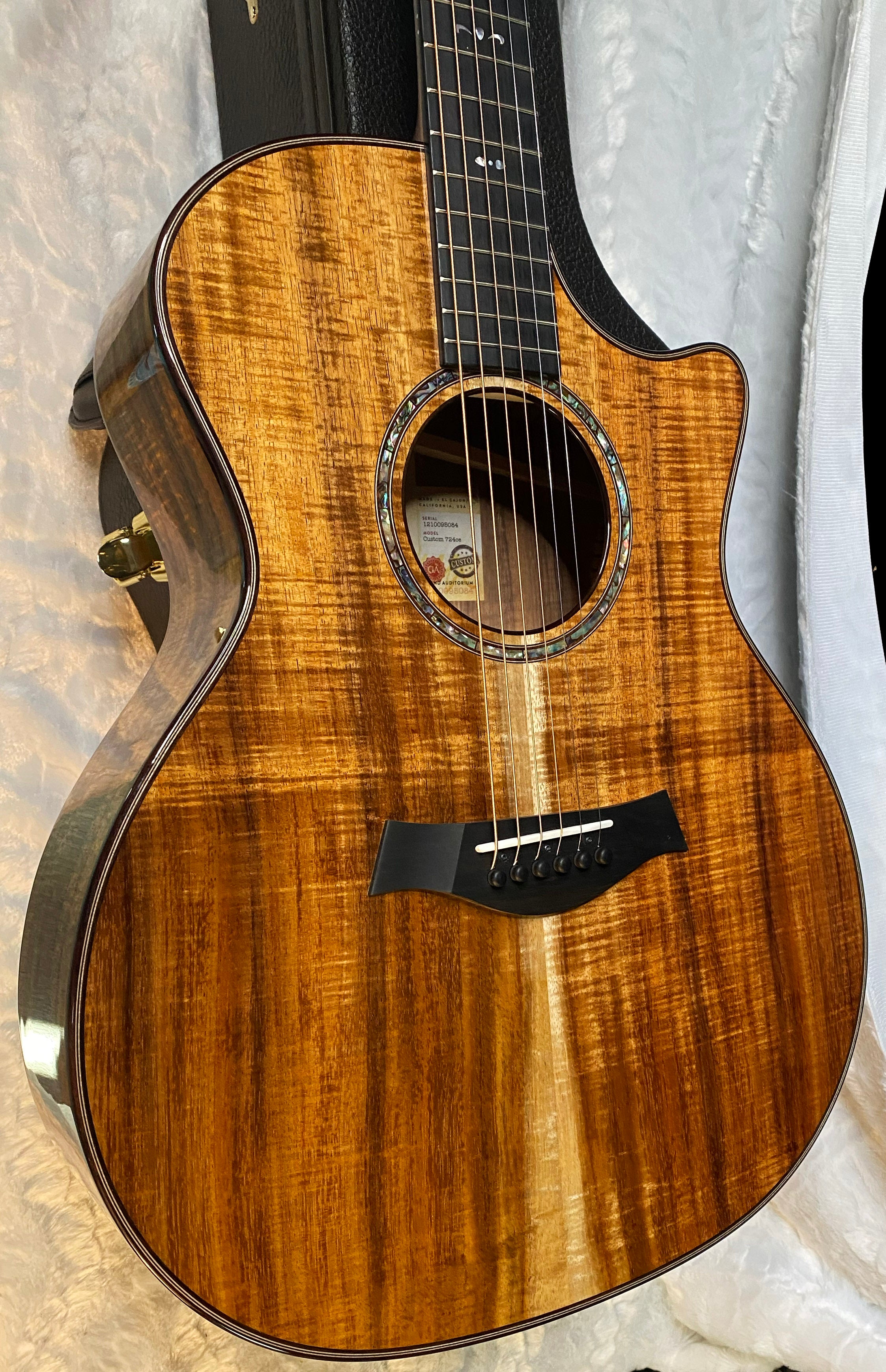 NEW! Taylor Custom 724ce Acoustic-Electric Guitar - Natural Gloss - AAAAA Hand Picked Koa - WOW! Authorized Dealer - G05891
