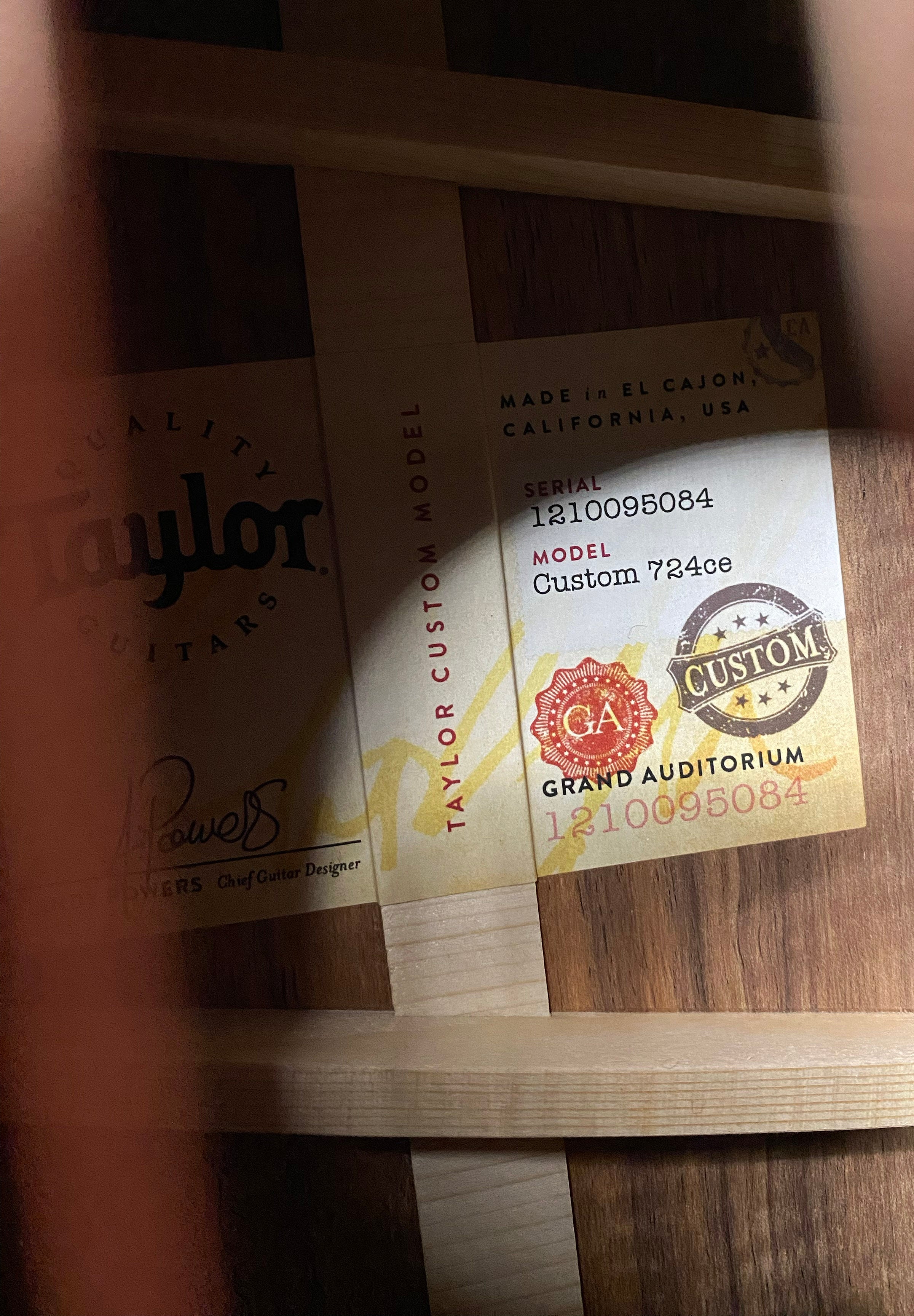 NEW! Taylor Custom 724ce Acoustic-Electric Guitar - Natural Gloss - AAAAA Hand Picked Koa - WOW! Authorized Dealer - G05891