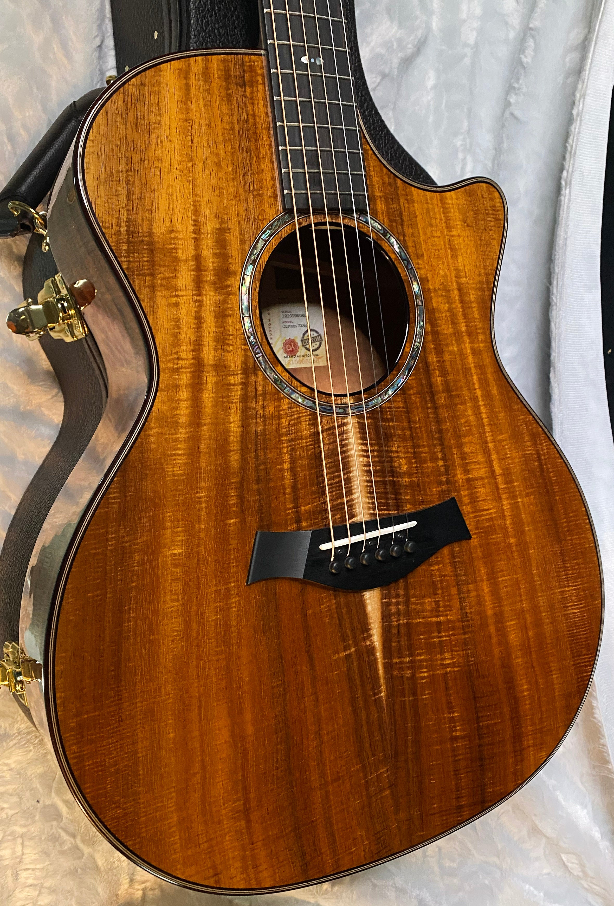 NEW! Taylor Custom 724ce Acoustic-Electric Guitar - Natural Gloss - AAAAA Hand Picked Koa - WOW! Authorized Dealer - G05892