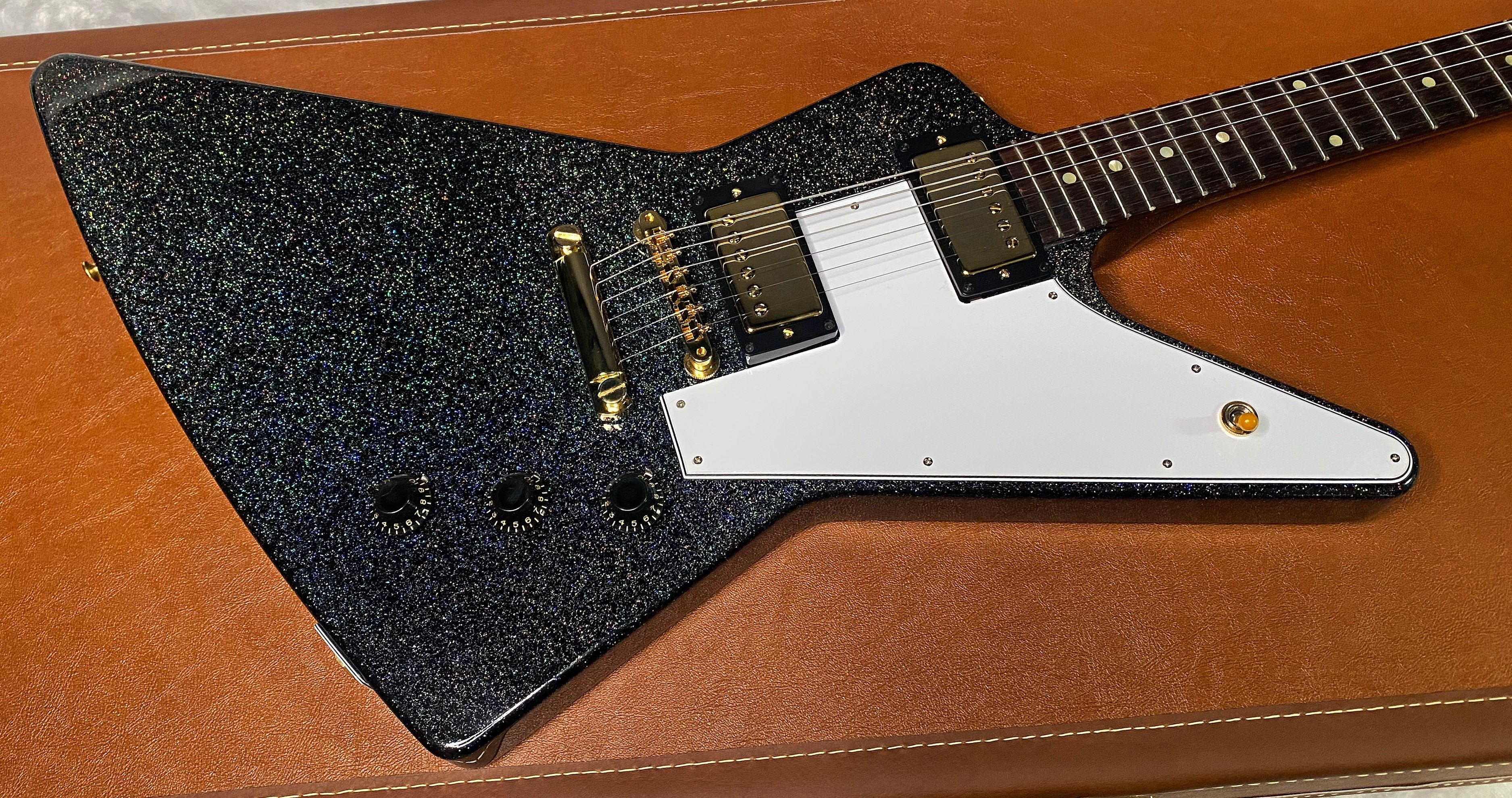 NEW! Gibson Custom 1958 Mahogany Explorer Reissue Electric Guitar - Rainbow Sparkle Gloss Finish - Authorized Dealer - 9.2lbs - G07387