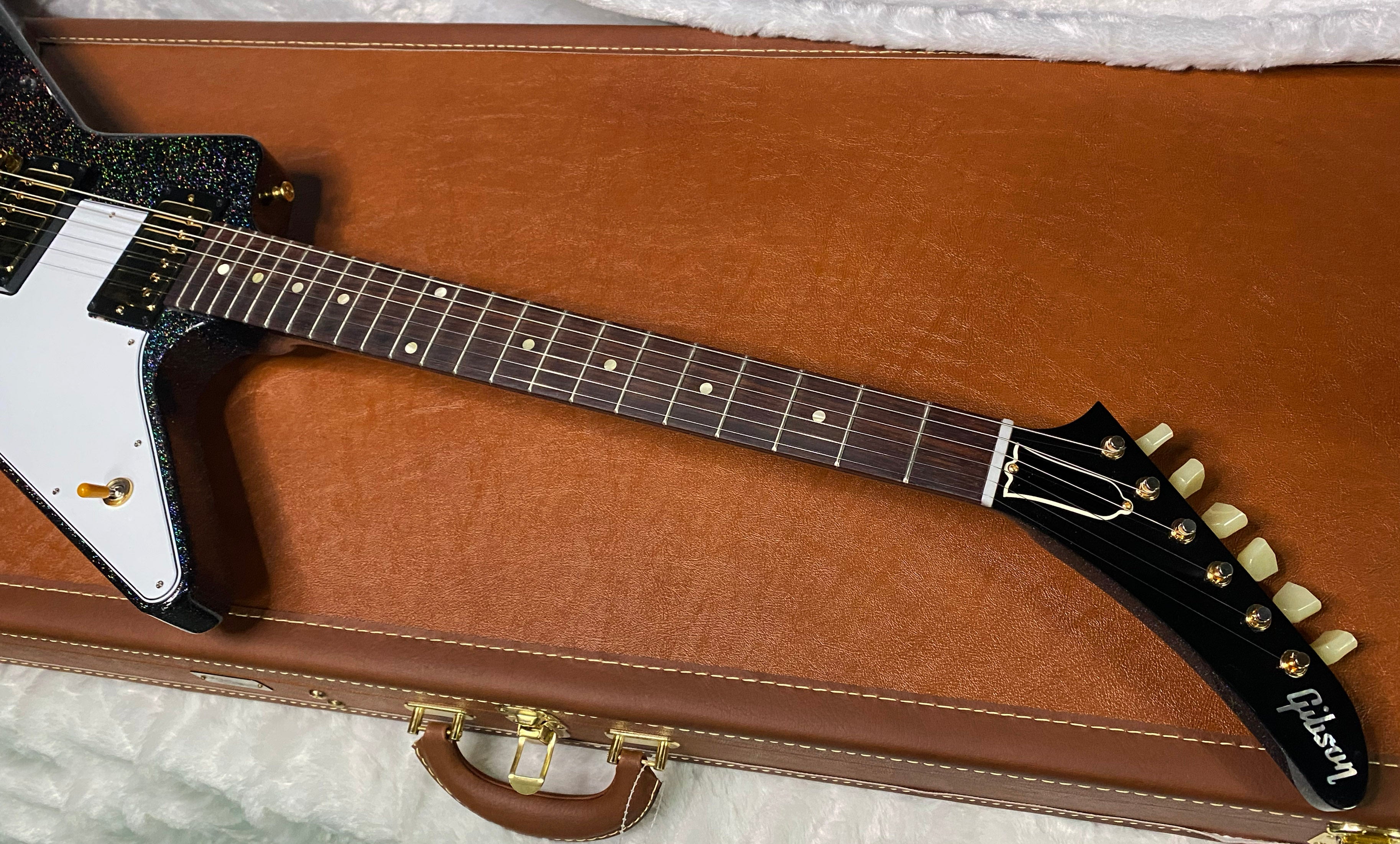 NEW! Gibson Custom 1958 Mahogany Explorer Reissue Electric Guitar - Rainbow Sparkle Gloss Finish - Authorized Dealer - 9.2lbs - G07387
