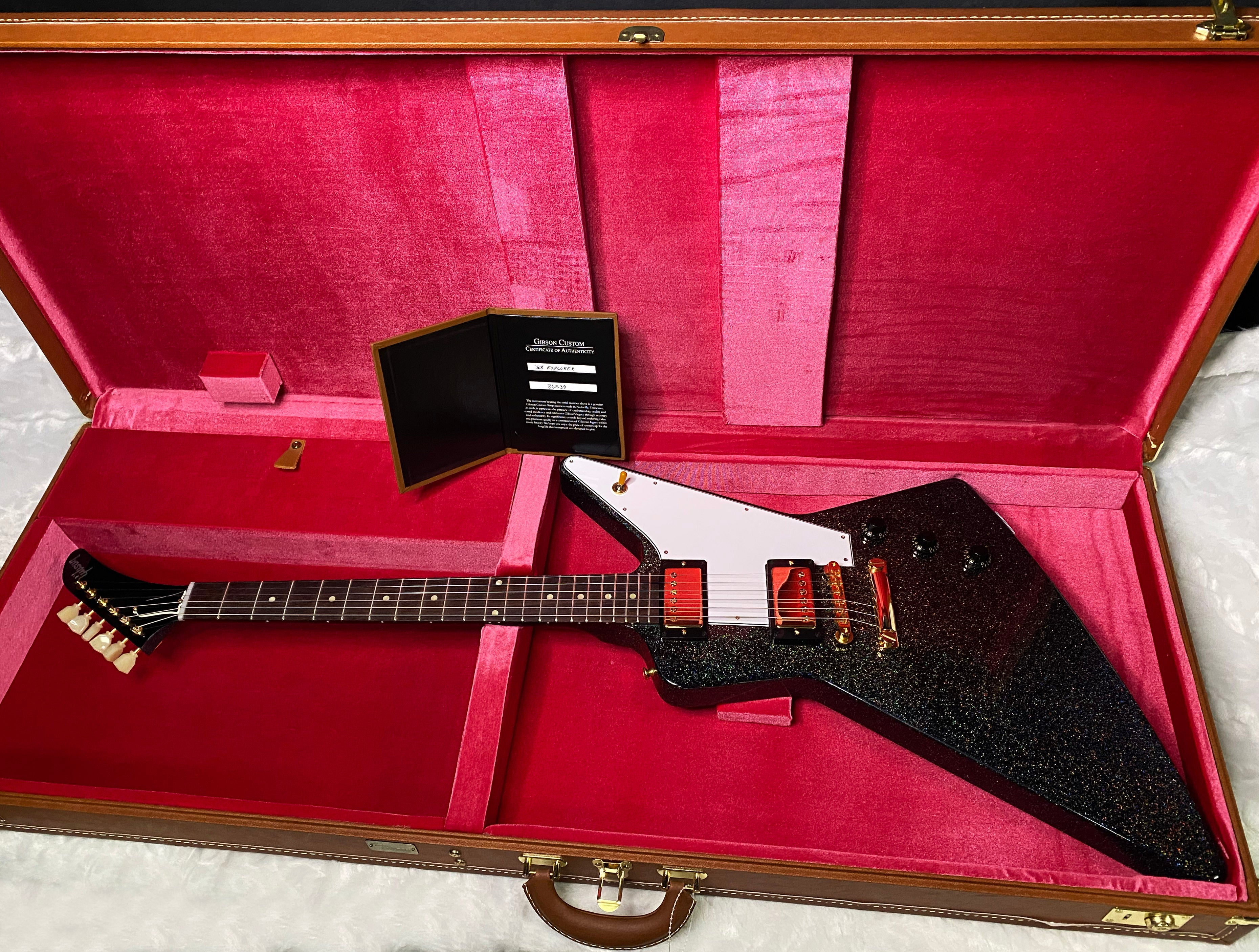 NEW! Gibson Custom 1958 Mahogany Explorer Reissue Electric Guitar - Rainbow Sparkle Gloss Finish - Authorized Dealer - 9.2lbs - G07387