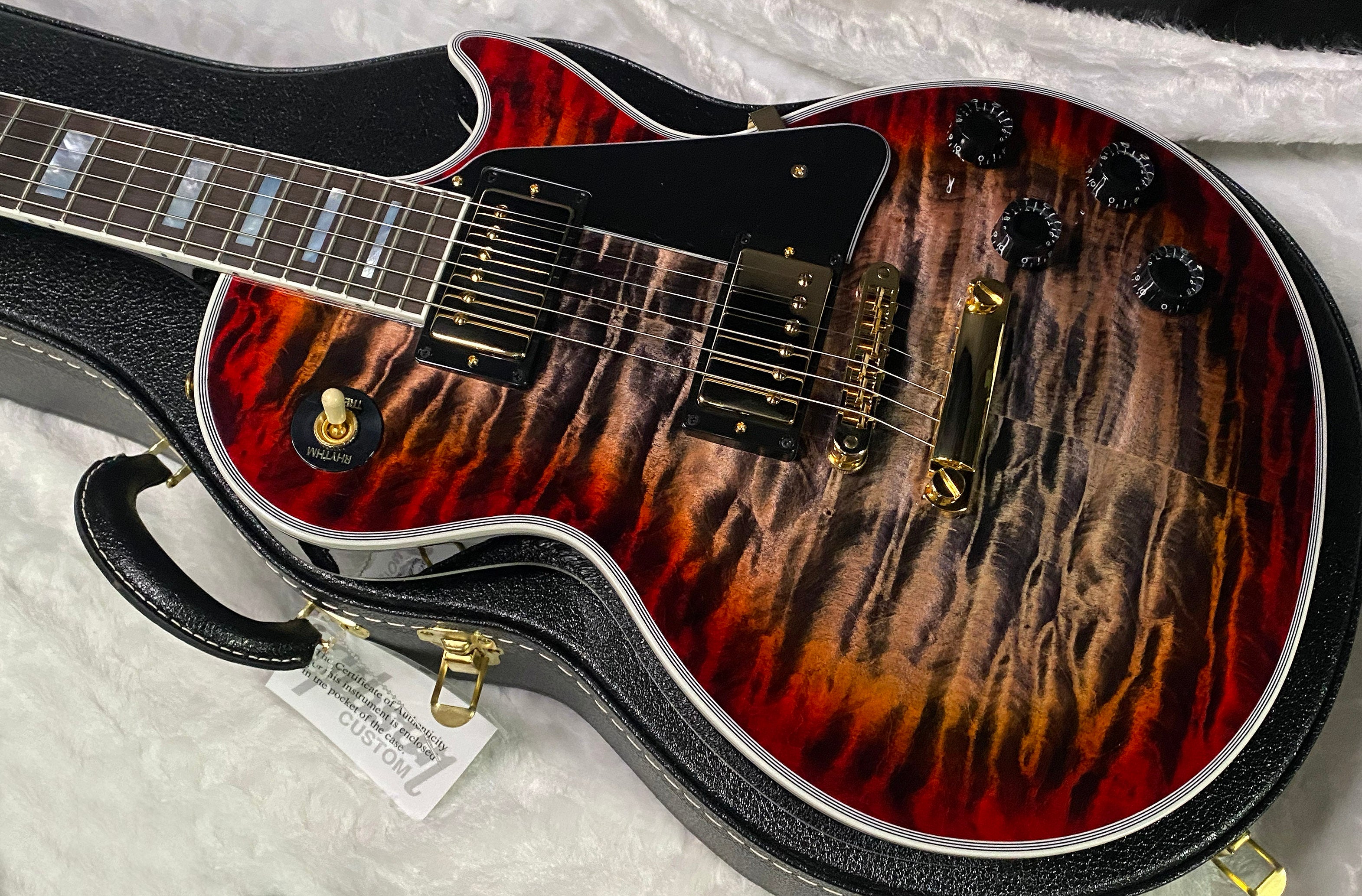 NEW! Gibson Dealer Select Custom Shop Les Paul Custom Monster Quilt - Pearl Black Burst - Authorized Dealer - WOW! 10lbs - G07377