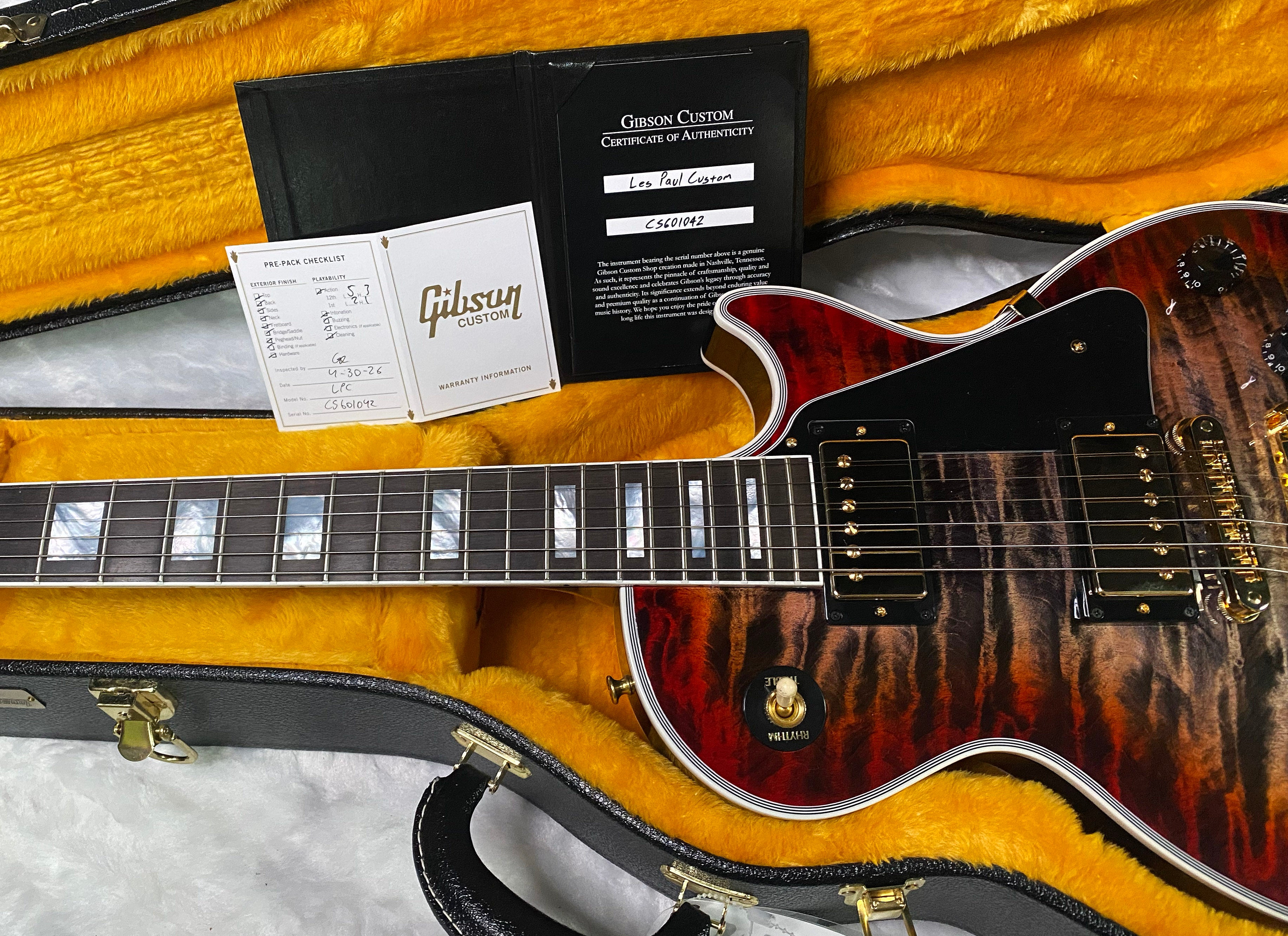 NEW! Gibson Dealer Select Custom Shop Les Paul Custom Monster Quilt - Pearl Black Burst - Authorized Dealer - WOW! 10lbs - G07377