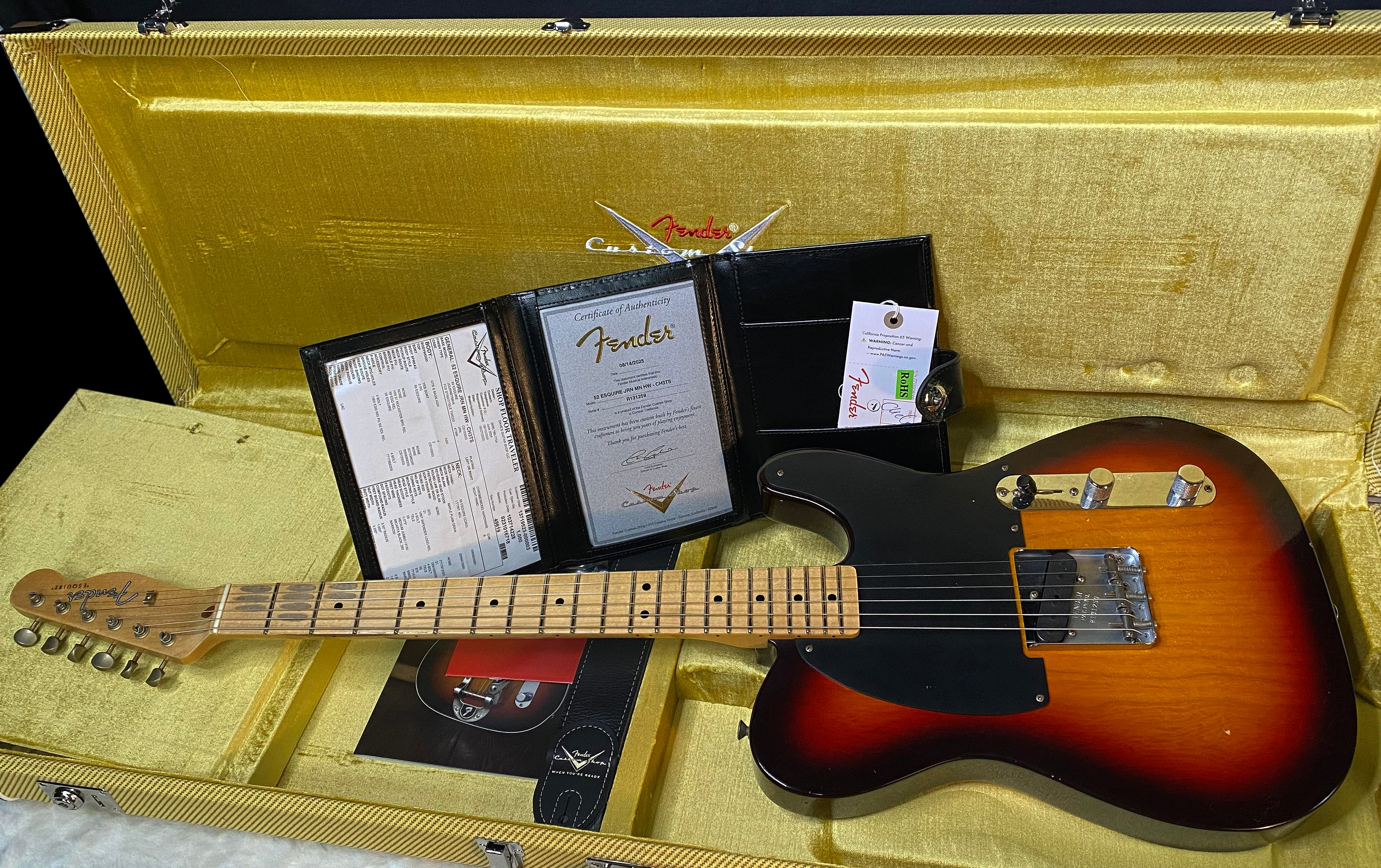 NEW! Fender '52 Journeyman Relic Limited Edition Esquire - Handwound PU's - Custom Shop - Authorized Dealer - Chocolate 3-Tone Sunburst - 7.8 lbs - G05906