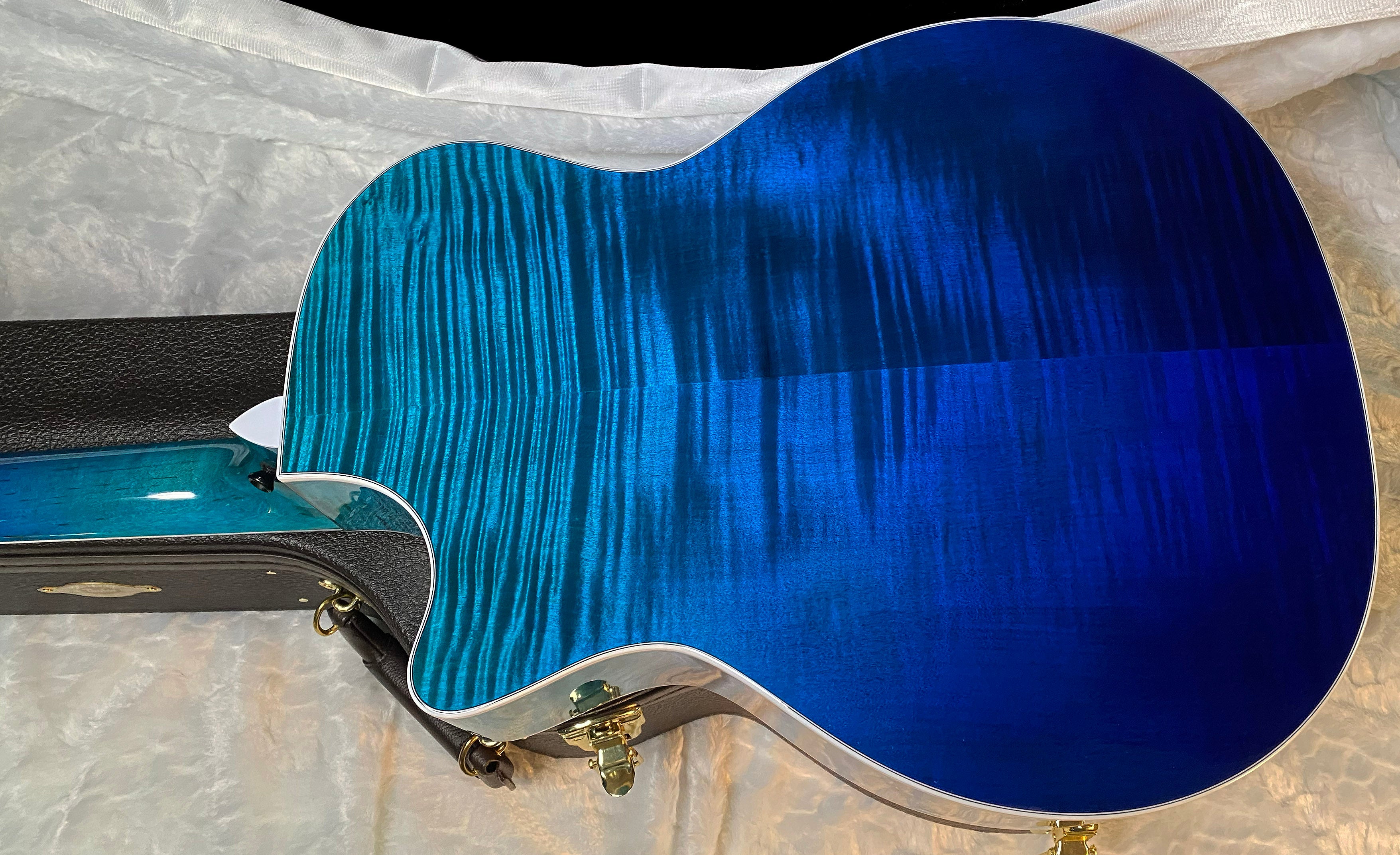 NEW ! Taylor 614ce Custom Acoustic-Electric Guitar - Natural Top - Blue Fade Back and Sides - AAAAA Flamed Maple - Authorized Dealer - G05921 - 4.8lbs