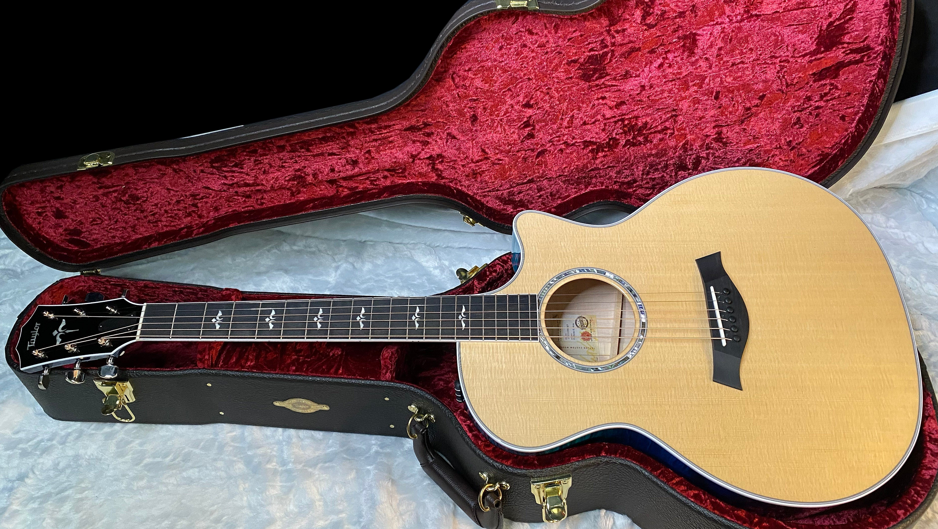 NEW ! Taylor 614ce Custom Acoustic-Electric Guitar - Natural Top - Blue Fade Back and Sides - AAAAA Flamed Maple - Authorized Dealer - G05921 - 4.8lbs