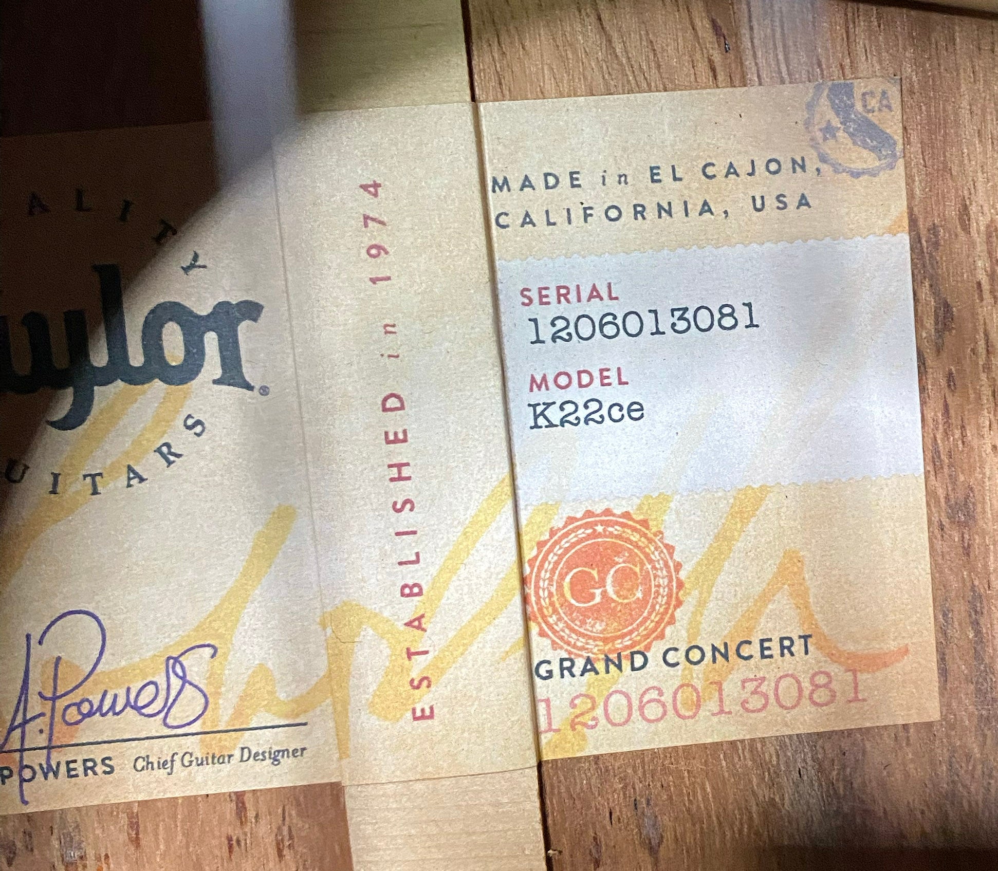 NEW ! Taylor K22ce V-Class Acoustic-electric Guitar - Shaded Edgeburst - 4.3lbs - G05273