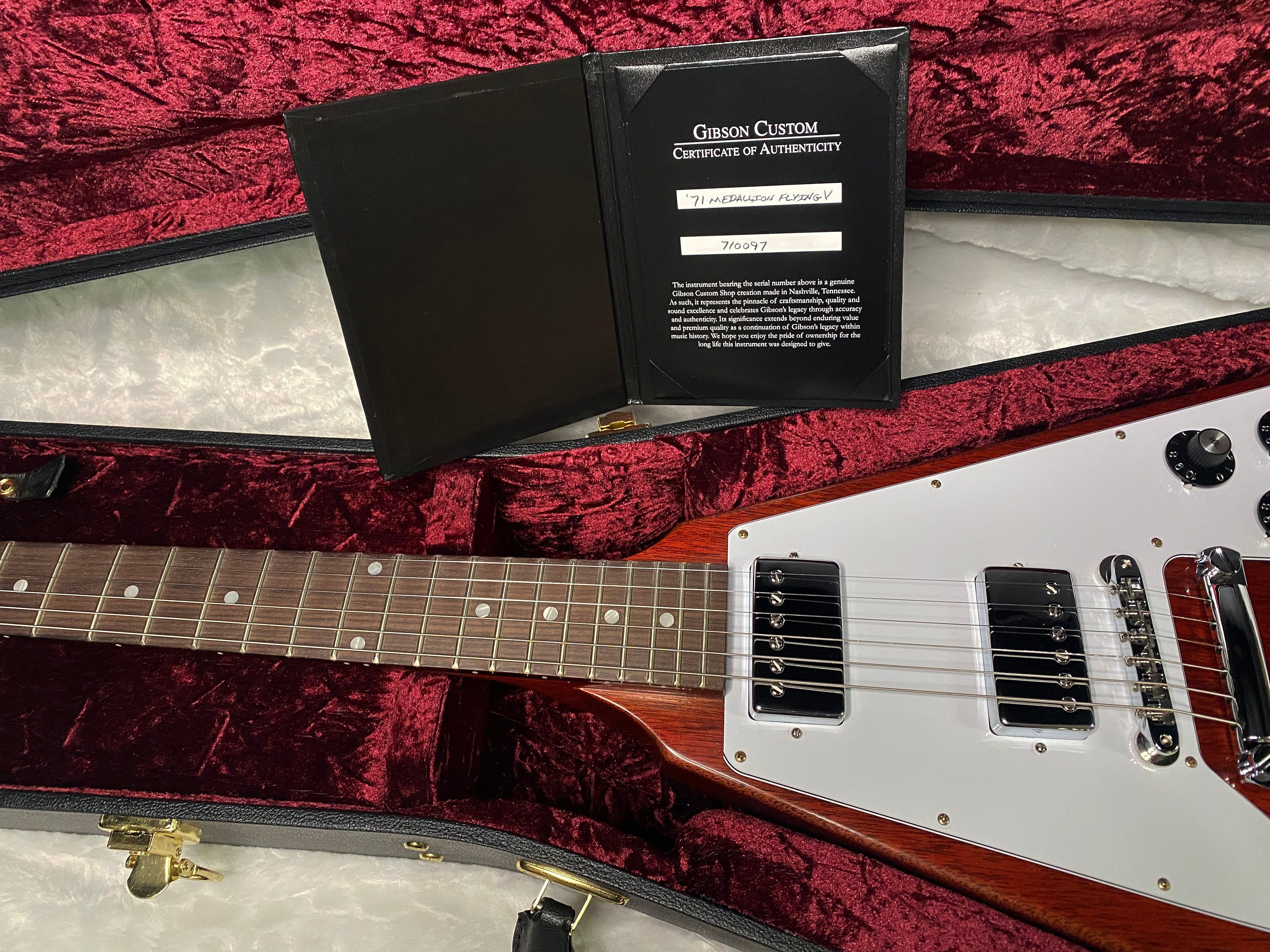 NEW! Gibson Custom 1971 Flying V Medallion Reissue Electric Guitar - Medallion Cherry - Authorized Dealer - Ultra RARE! Dealer Select - 6.45 lbs - G07412