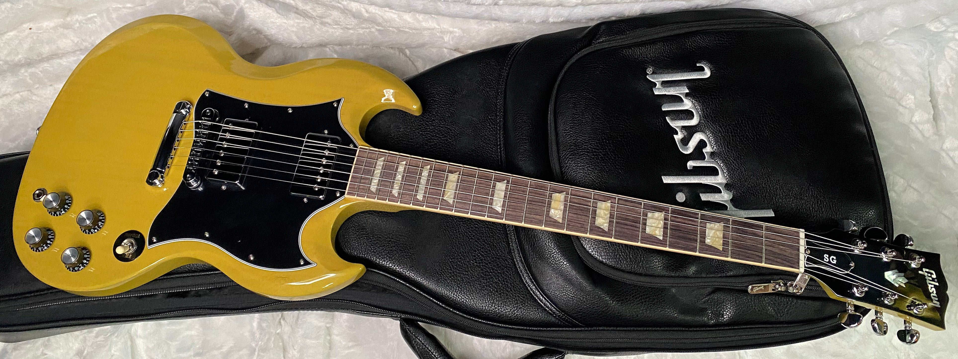NEW ! Gibson SG Standard TV Yellow Finish - Original Gibson Leather Gig Bag - Authorized Dealer - Only 6.8 lbs - G07276