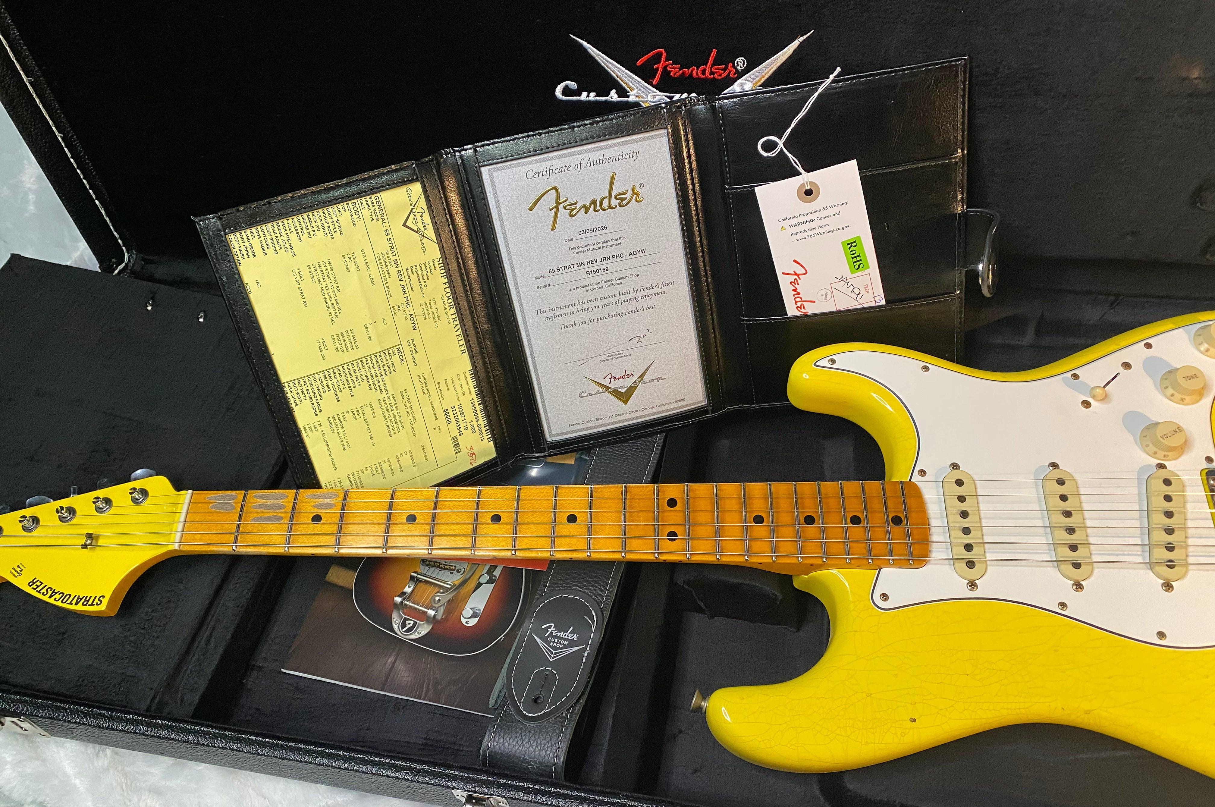 NEW! Fender Custom Shop Special Run '69 Stratocaster Journeyman Relic - Handwound P/U's - Aged Graffiti Yellow - Reverse Headstock - 7.7lbs - Authorized Dealer - One OFF! SUPRE RARE! G06783