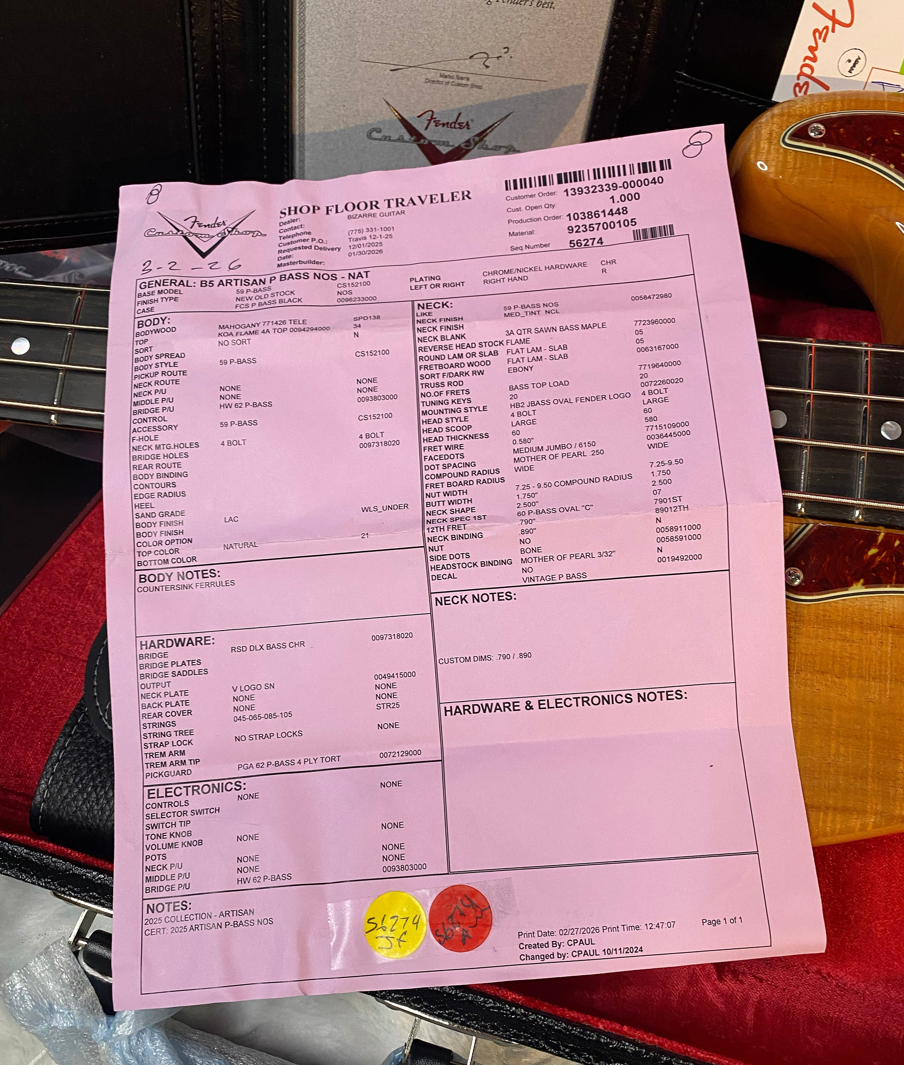 NEW! Fender Artisan Koa Precision Bass NOS - Ebony Fingerboard Natural Koa Finish - Absolutely Beautiful - Flamed Maple Neck - Authorized Dealer - 9.65lbs - G06782