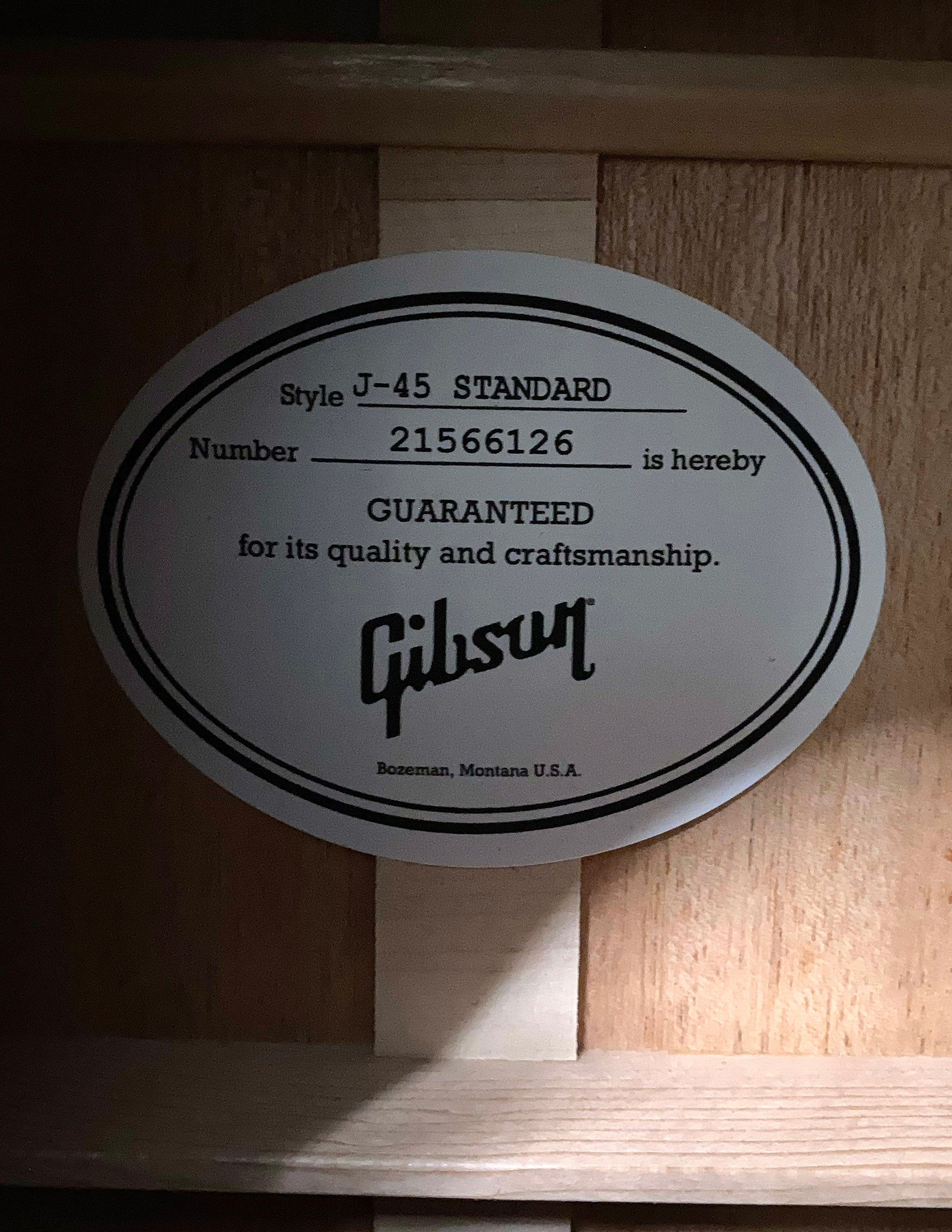 NEW! Gibson J-45 Standard Acoustic Electric Guitar - Vintage Sunburst - Authorized Dealer - 4.65lbs - G07417