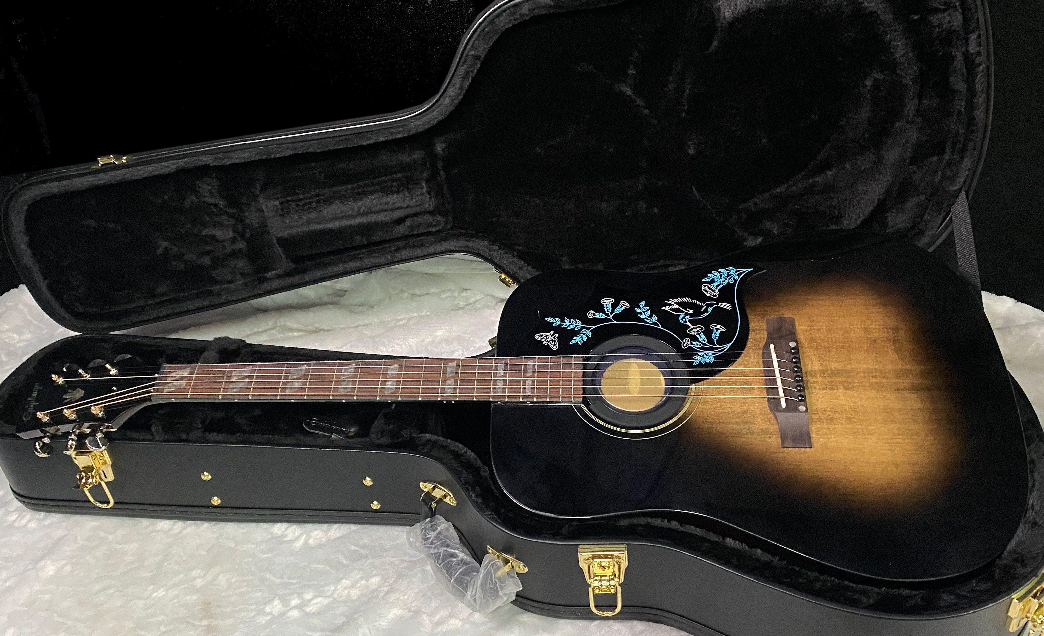 NEW! Epiphone Eric Church Hummingbird Dark Acoustic-Electric Guitar - Cobra Burst - Authorized Dealer - G07333