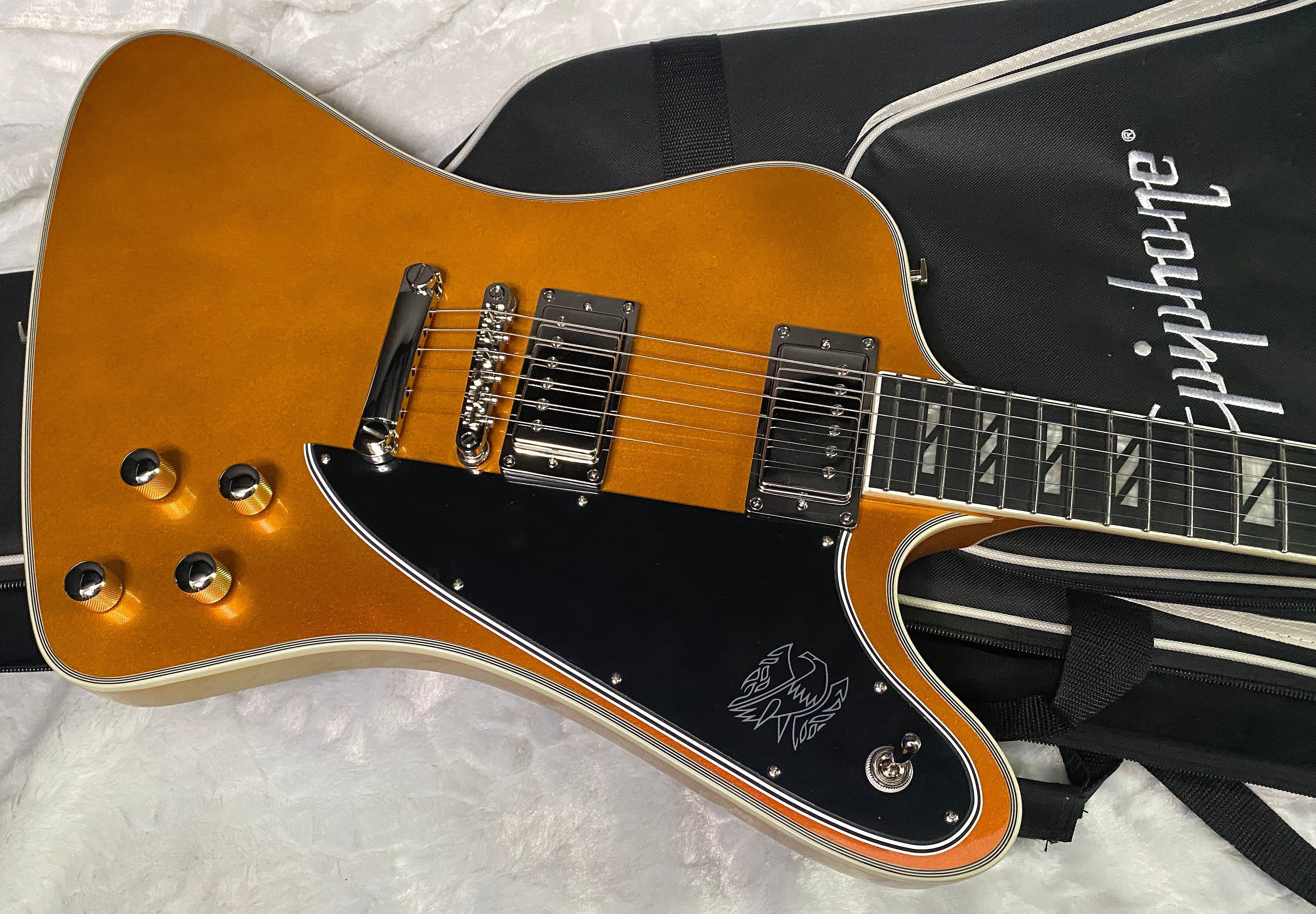 NEW! Epiphone Futura Firebird Custom - Firestorm Shift Finish - Deluxe Gig Bag - 8.2lbs - Authorized Dealer - G07326