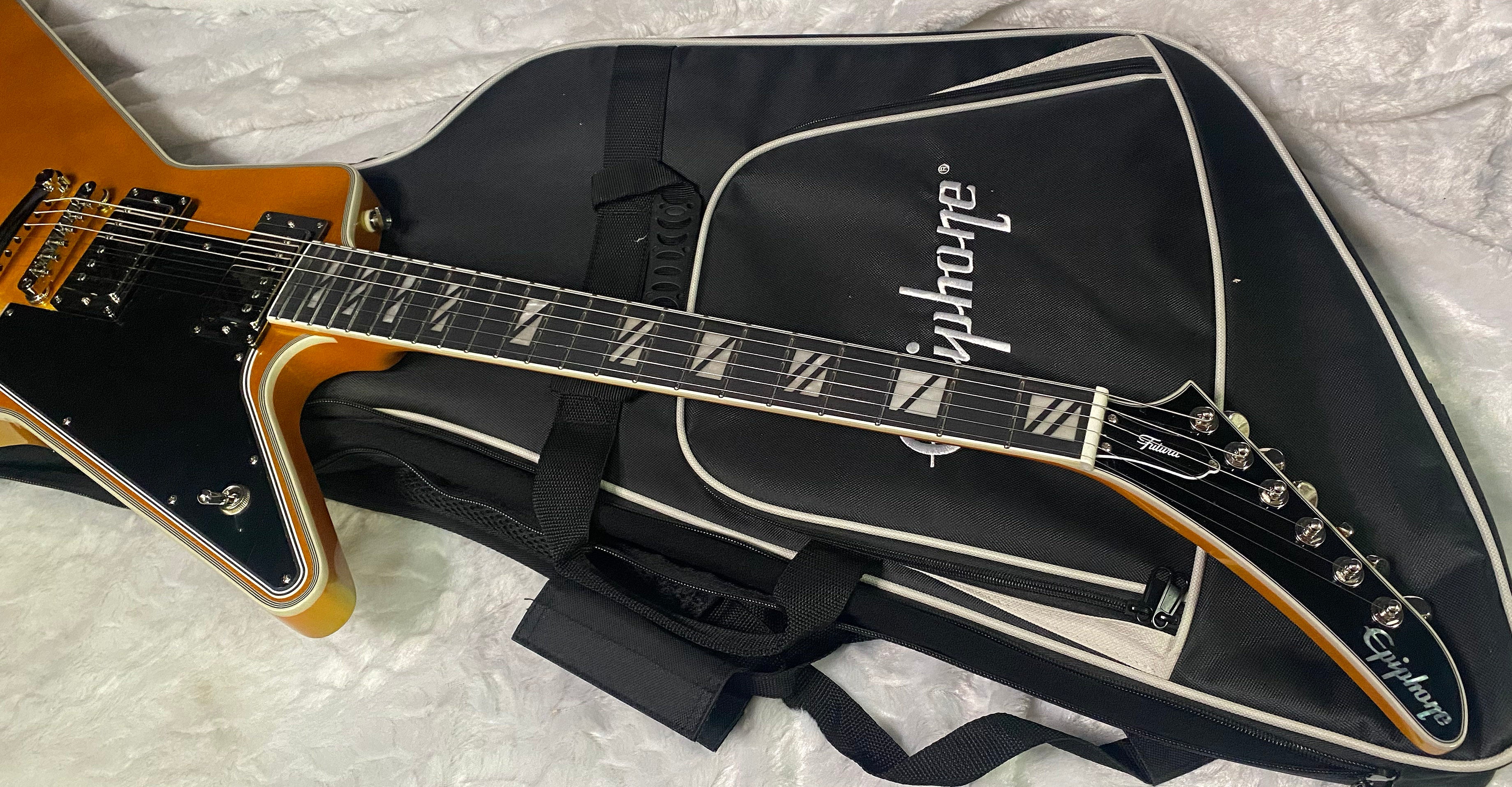 NEW! Epiphone Futura Explorer Custom - Firestorm Shift Finish - Deluxe Gig Bag - 9.2 lbs - Authorized Dealer - G07325