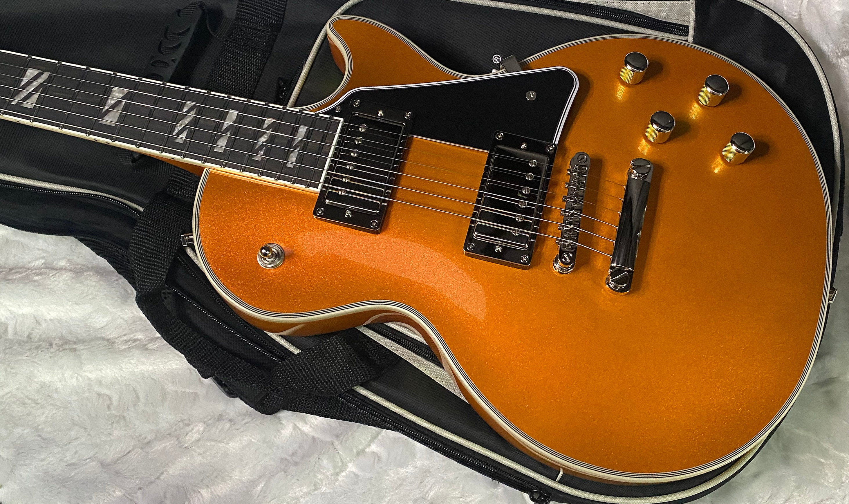 NEW! Epiphone Futura Les Paul Custom - Firestorm Shift Finish - Deluxe Gig Bag - 7.8 lbs - Authorized Dealer - G07328