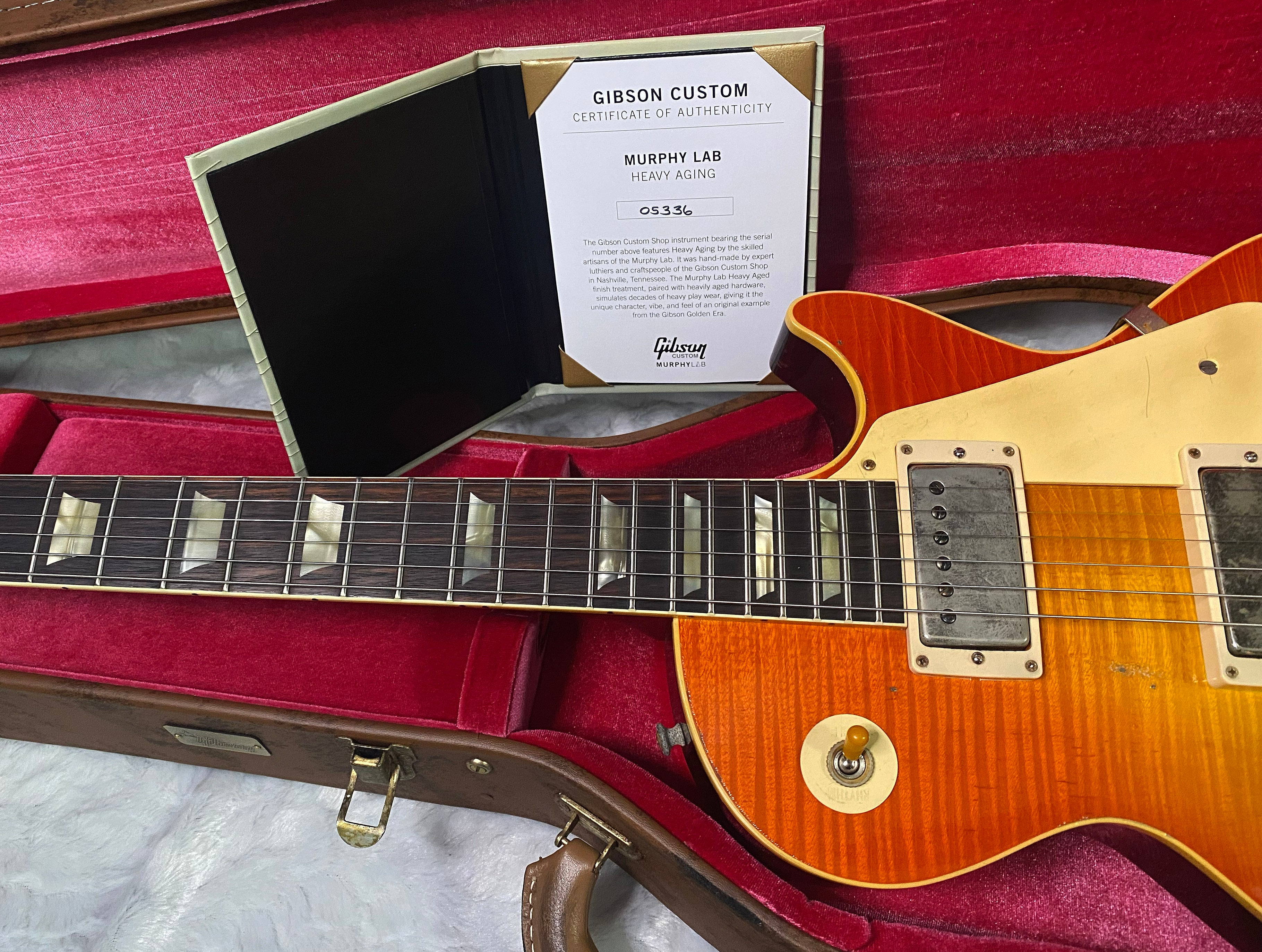 NEW! Gibson Custom 1960 Les Paul Standard Reissue - Tangerine Burst, Murphy Lab Heavy Aged - Only 8.1 lbs - Super Tight Monster Flame Top - Authorized Dealer - G07435