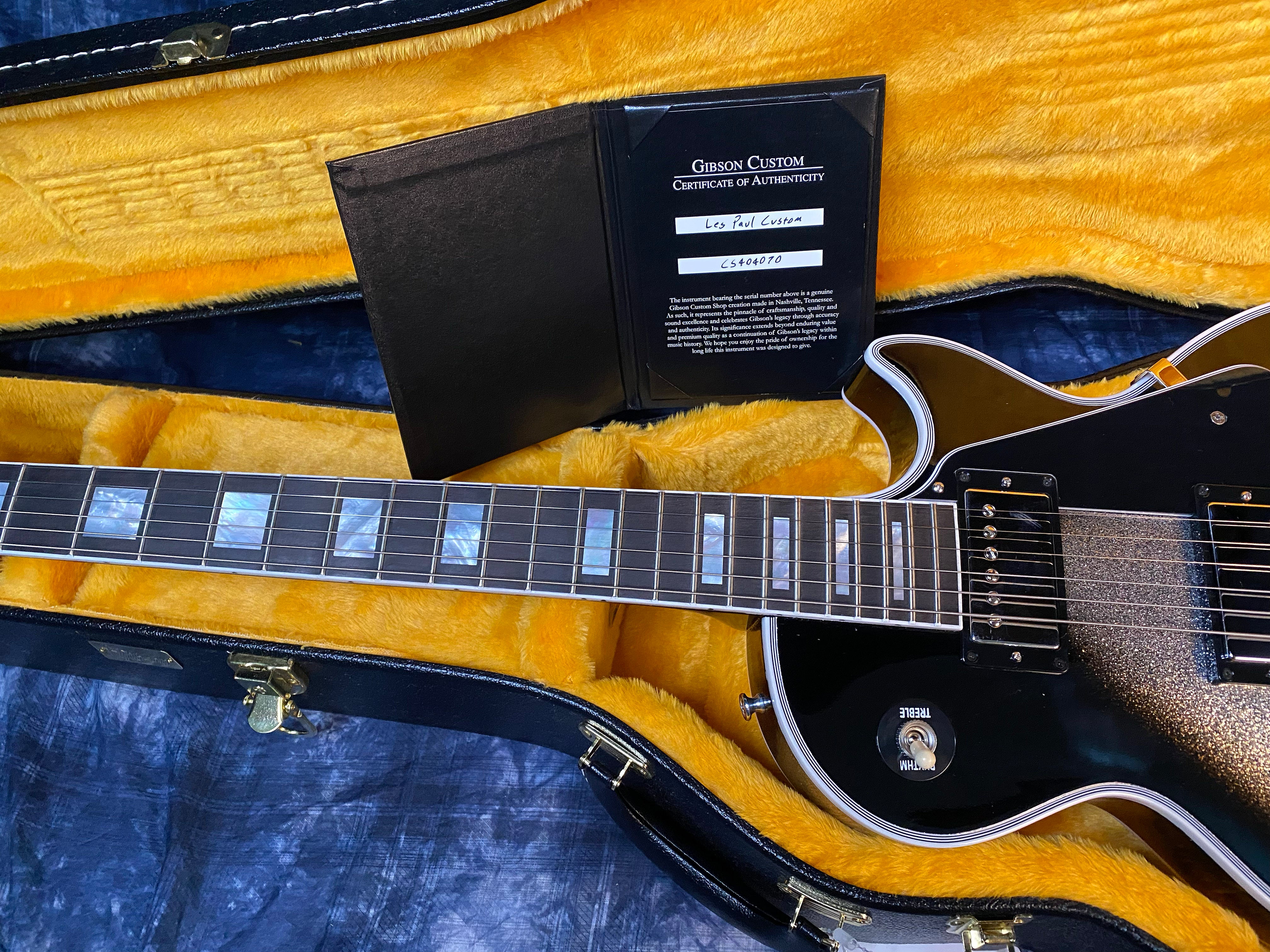 NEW! 2024 Gibson Custom Shop Les Paul Custom - Authorized Dealer - Silver Sparkle Burst - Super RARE! 10 lbs of LP Tone! - G04665