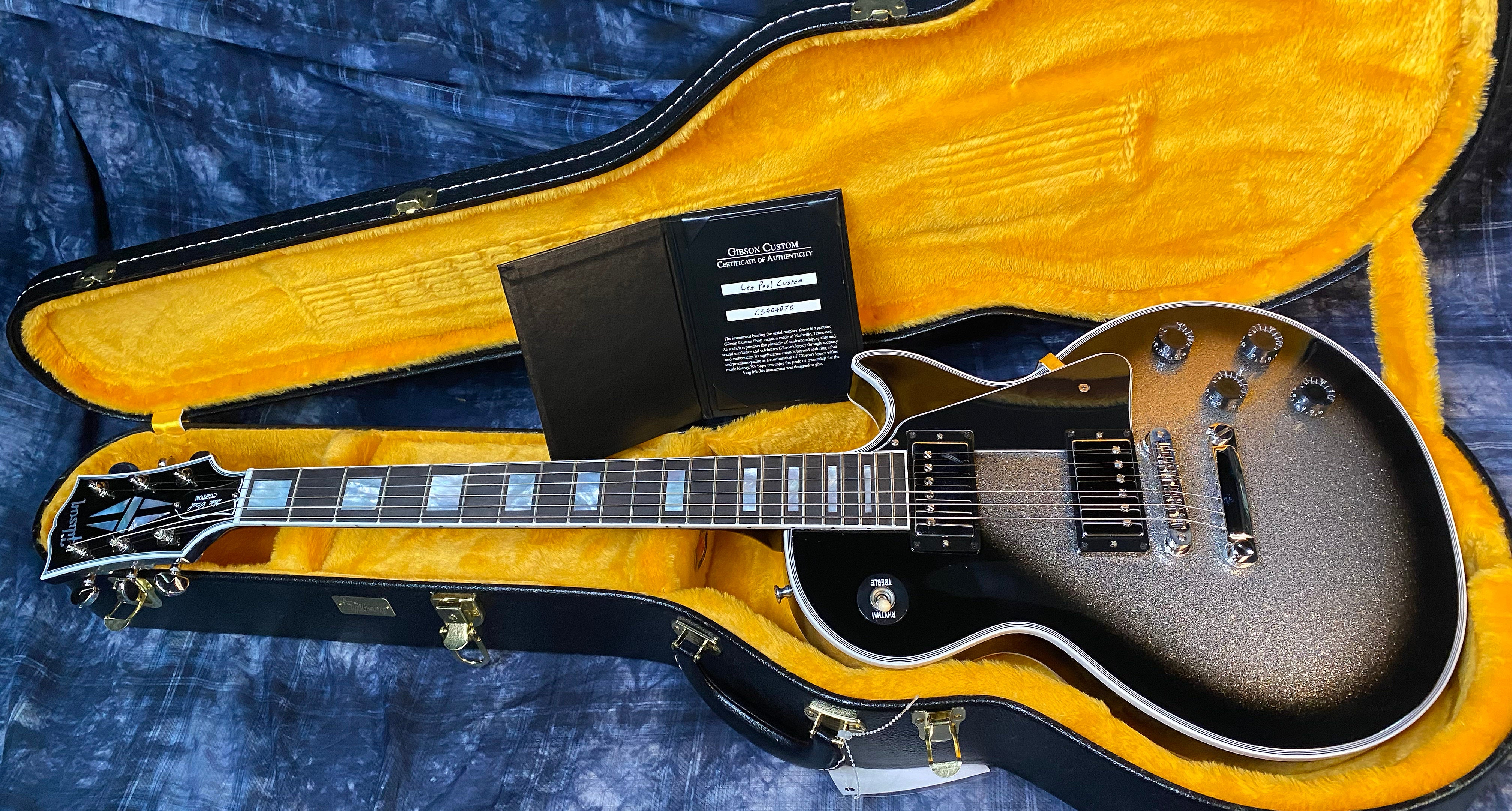 NEW! 2024 Gibson Custom Shop Les Paul Custom - Authorized Dealer - Silver Sparkle Burst - Super RARE! 10 lbs of LP Tone! - G04665