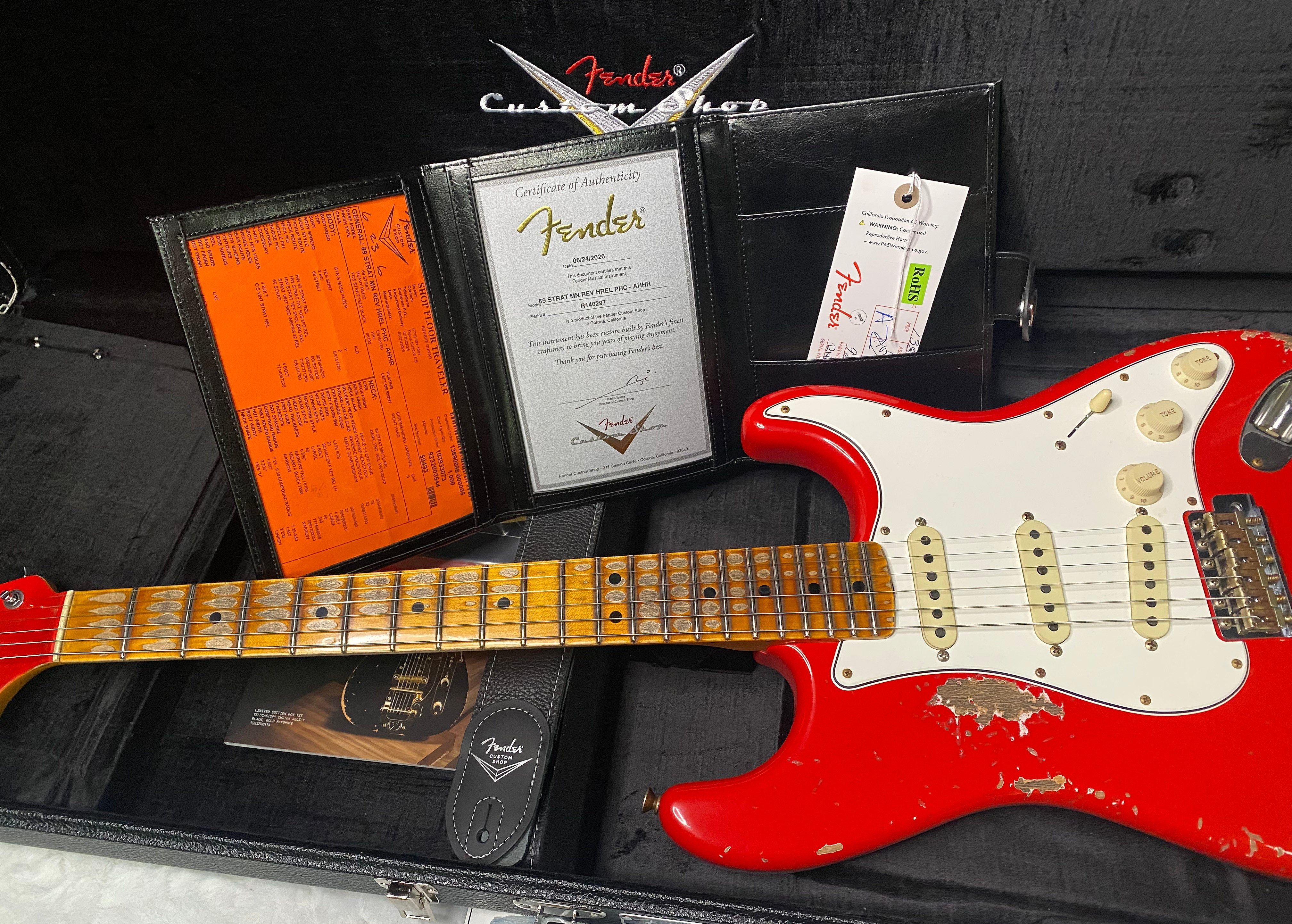 NEW! Fender Custom Shop Special Run '69 Stratocaster Heavy Relic - Handwound P/U's - Aged Hot Rod Red - Reverse Headstock - 8lbs - Authorized Dealer - SUPER RARE! G07477
