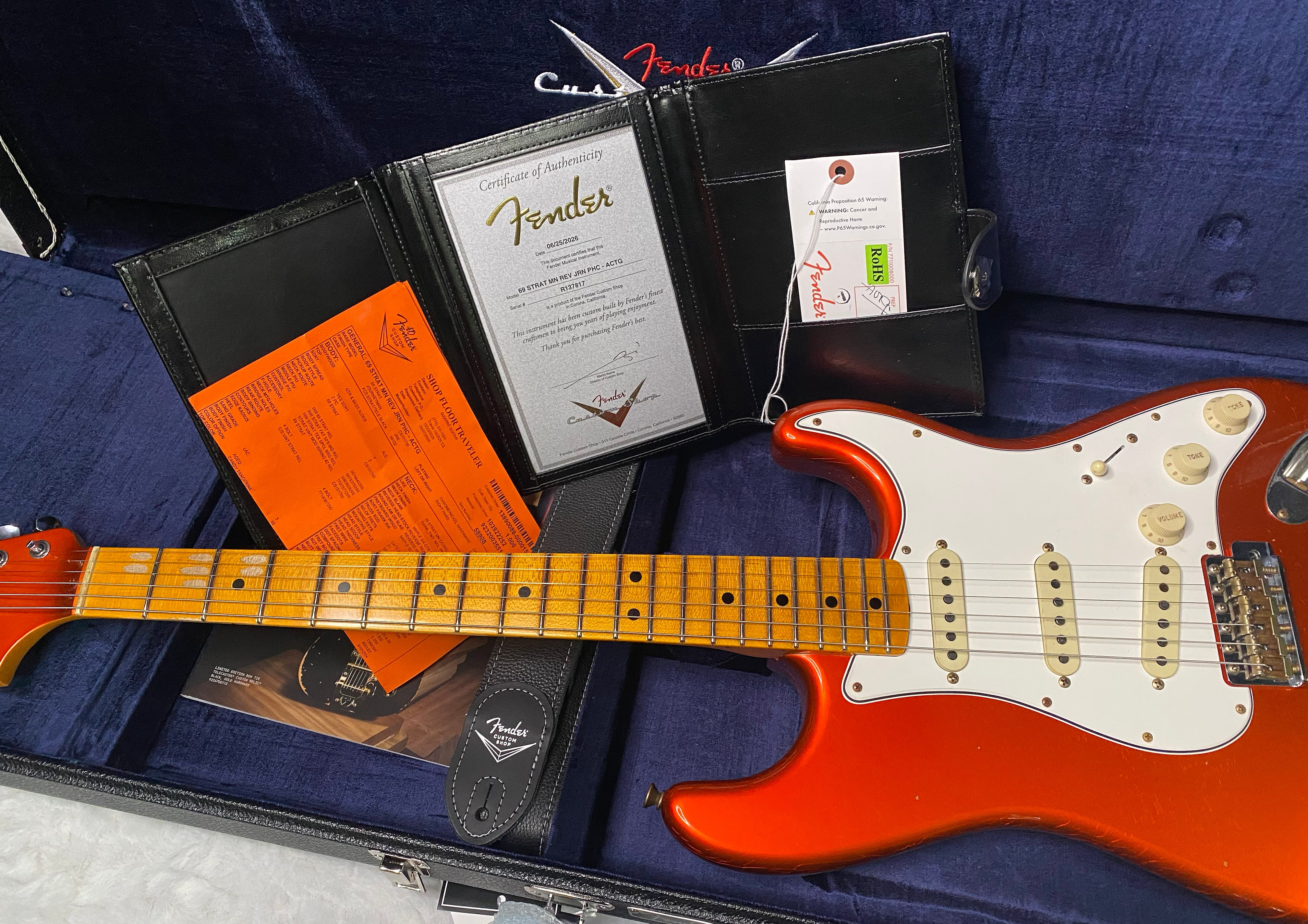 NEW! Fender Custom Shop Special Run '69 Stratocaster Journeyman Relic - Handwound P/U's - Aged Candy Tangerine - Reverse Headstock - 8lbs - Authorized Dealer - SUPER RARE! G07475