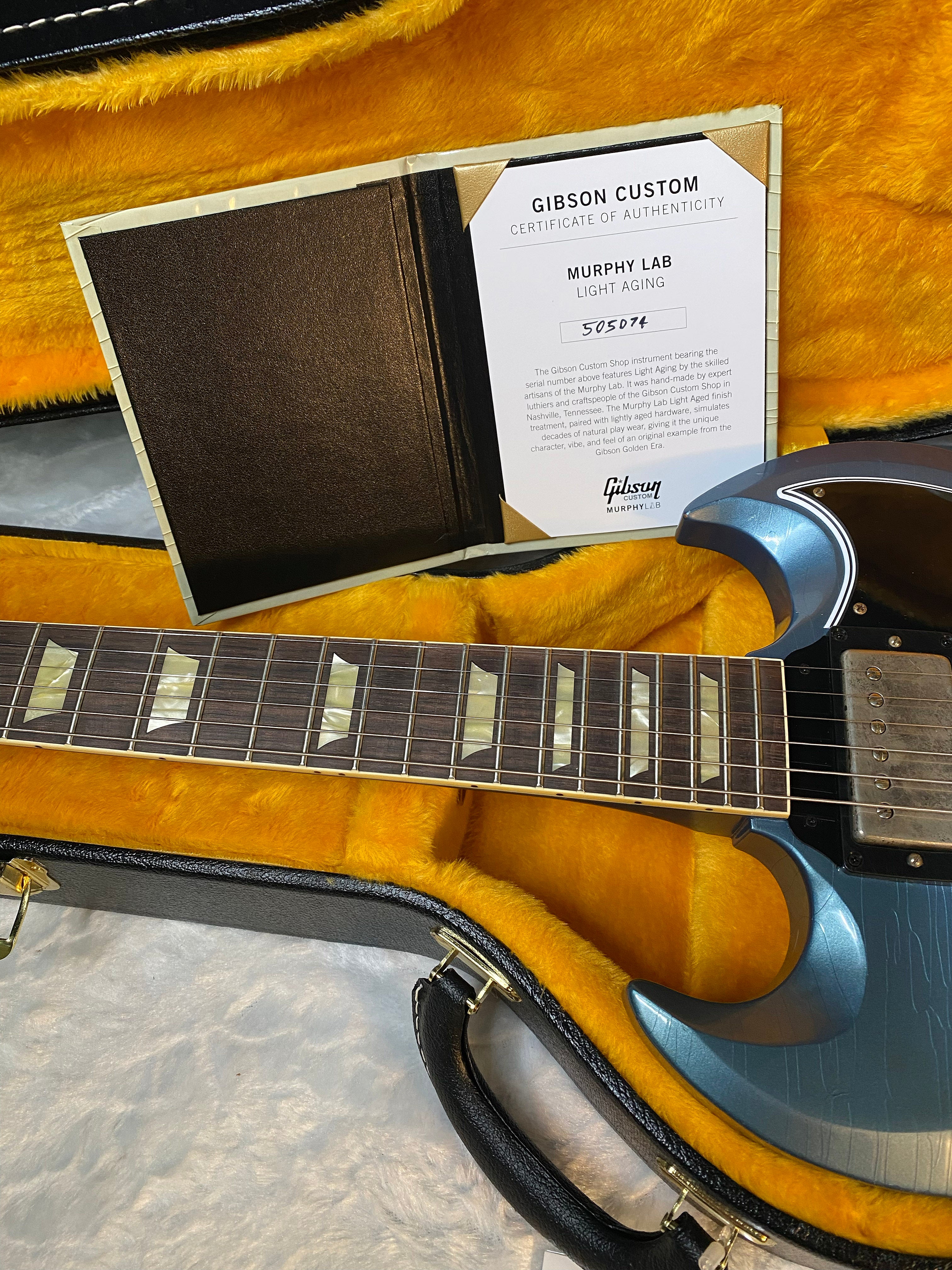 NEW! Gibson Custom Shop '64 SG Standard Maestro Vibrola - Murphy Lab Light Aged - Pelham Blue - Authorized Dealer - G06006