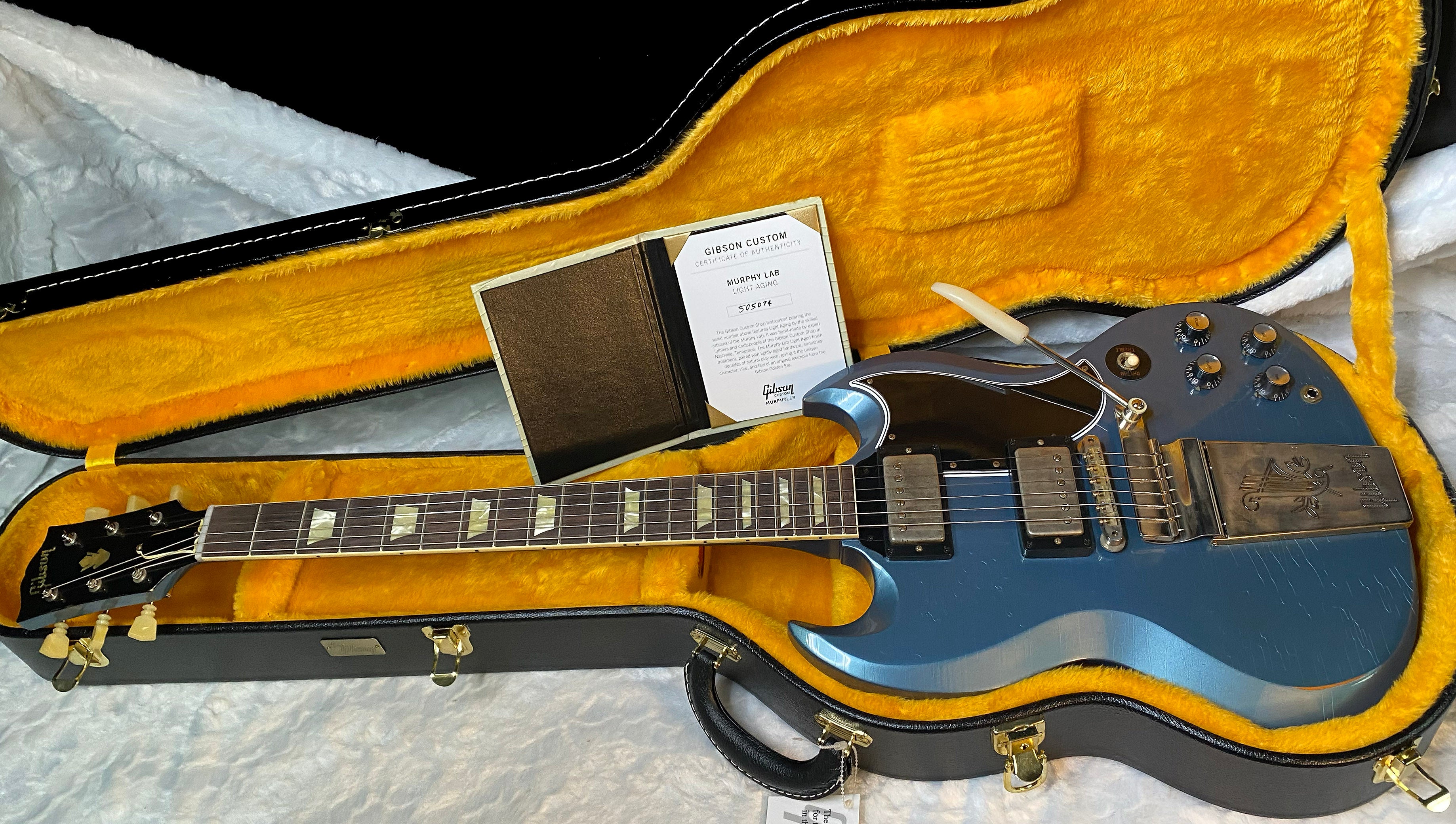 NEW! Gibson Custom Shop '64 SG Standard Maestro Vibrola - Murphy Lab Light Aged - Pelham Blue - Authorized Dealer - G06006