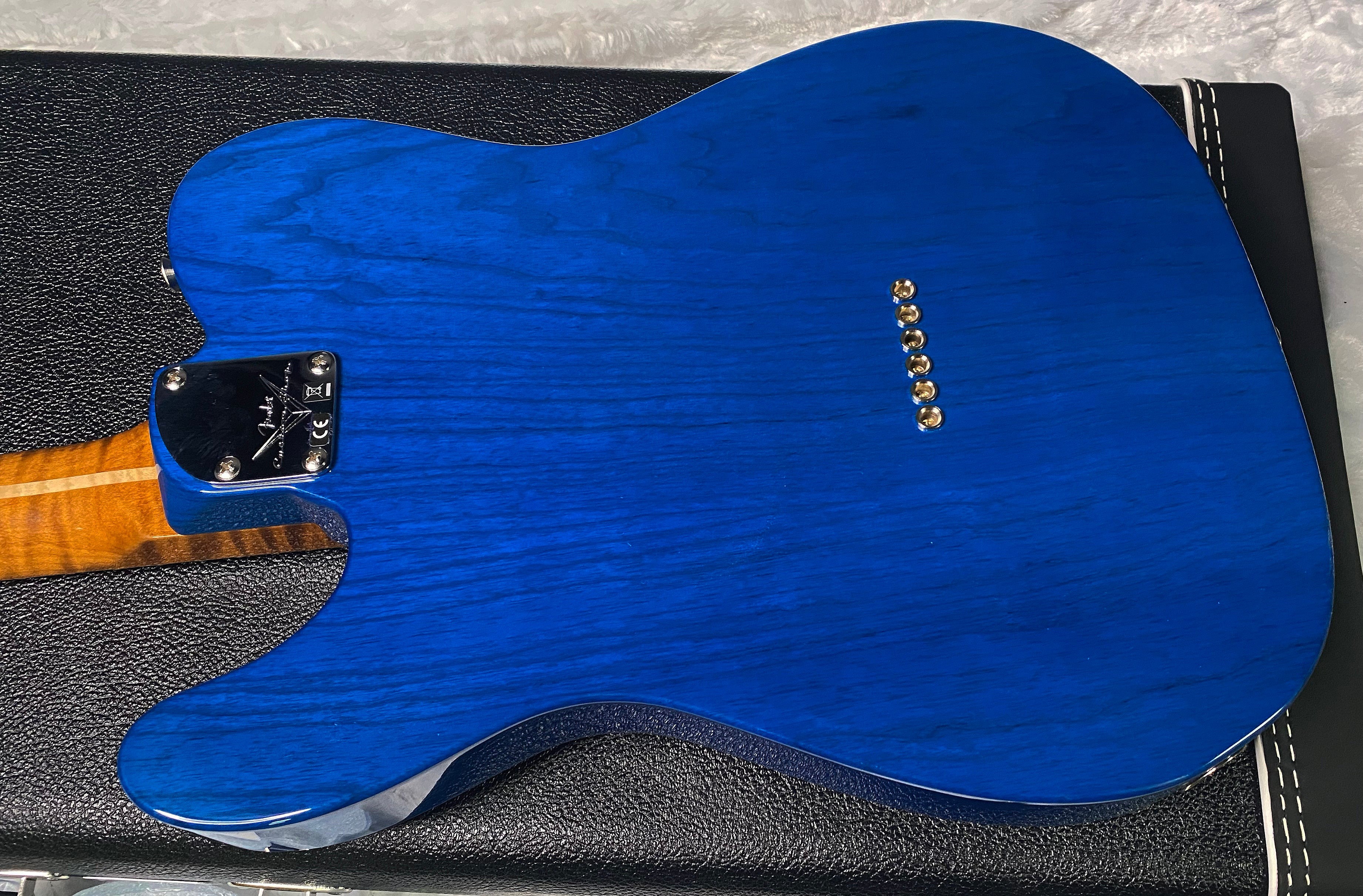 NEW ! Fender American Custom Telecaster NOS - 1-Piece Roasted AAA Flame Maple Neck Fingerboard - Sapphire Blue Transparent - Authorized Dealer - 7.4 lbs - G07467