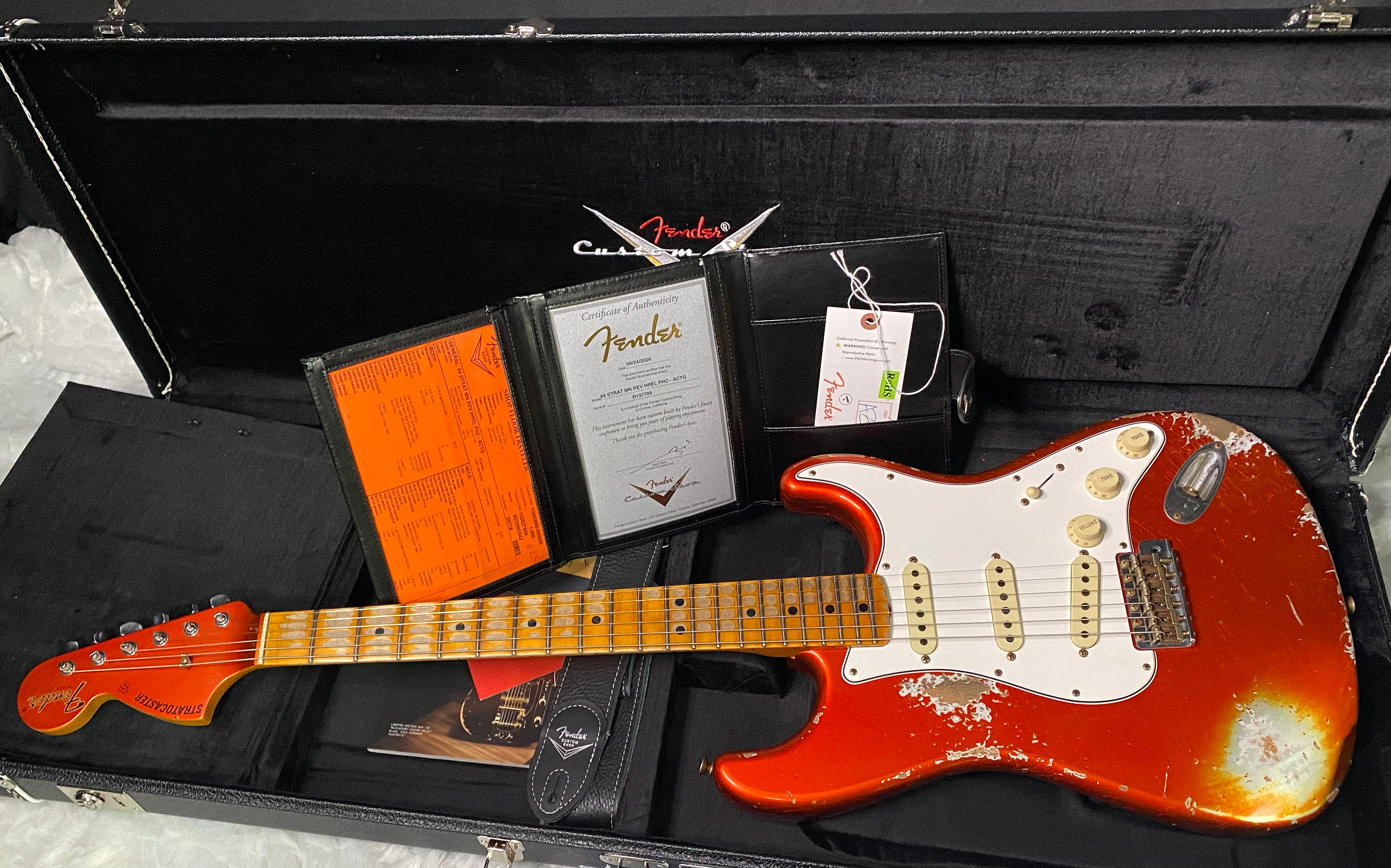 NEW! Fender Custom Shop Special Run '69 Stratocaster Heavy Relic - Handwound P/U's - Aged Candy Tangerine - Reverse Headstock - 8lbs - Authorized Dealer - SUPER RARE! G07474