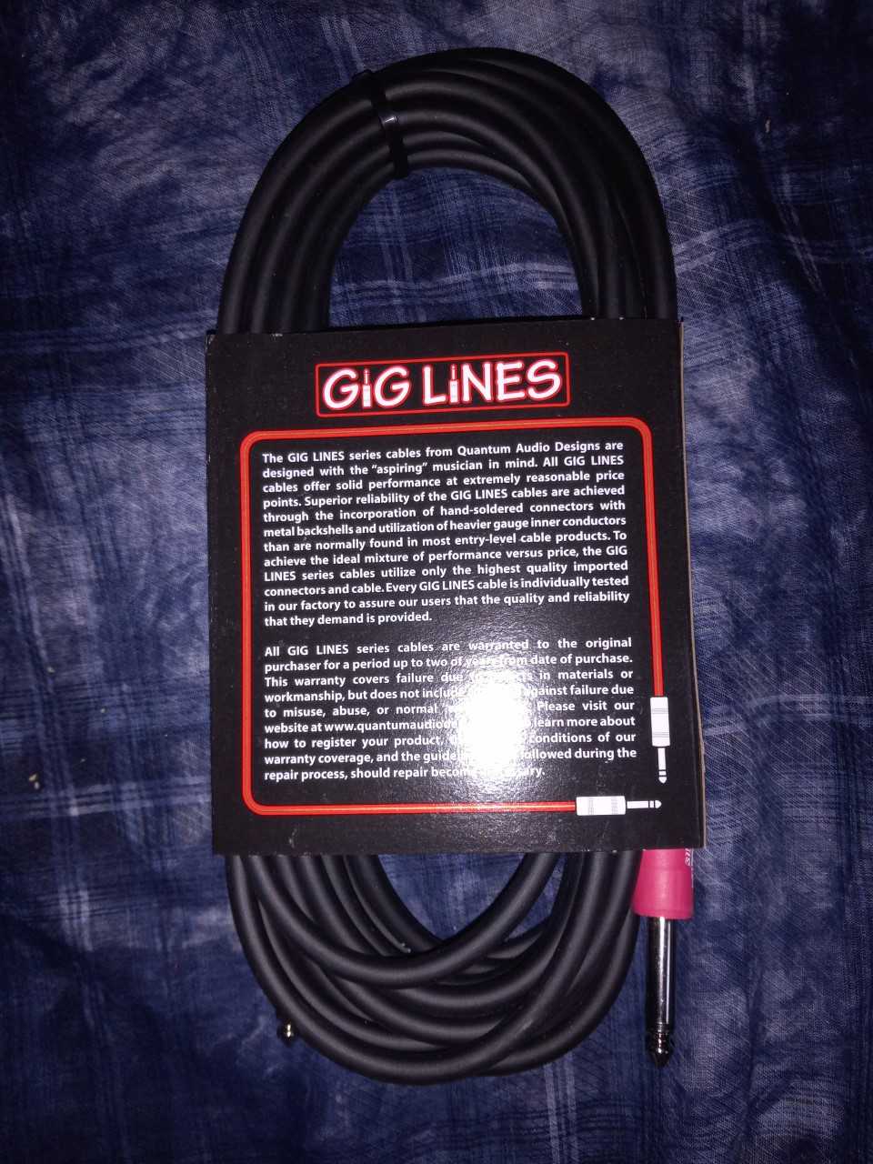 Quantum Audio Designs Gig Lines HGLI 20' Instrument Cable with Heat Shrink / Authorized Dealer