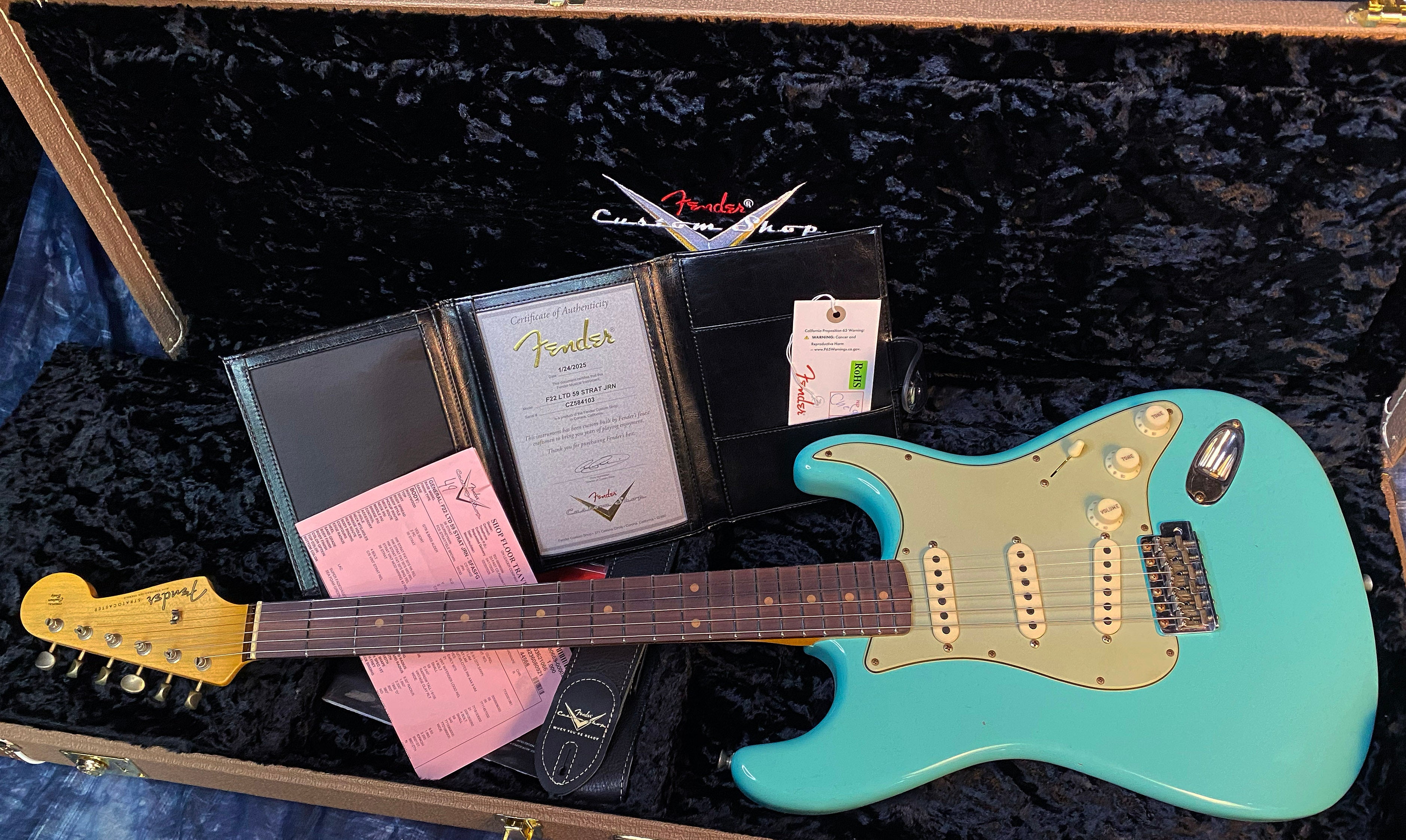 NEW ! 2025 Fender Custom Shop 1959 Limited Edition Stratocaster Journeyman – Super Faded Seafoam Green - Authorized Dealer - 7.75 lbs - G04504