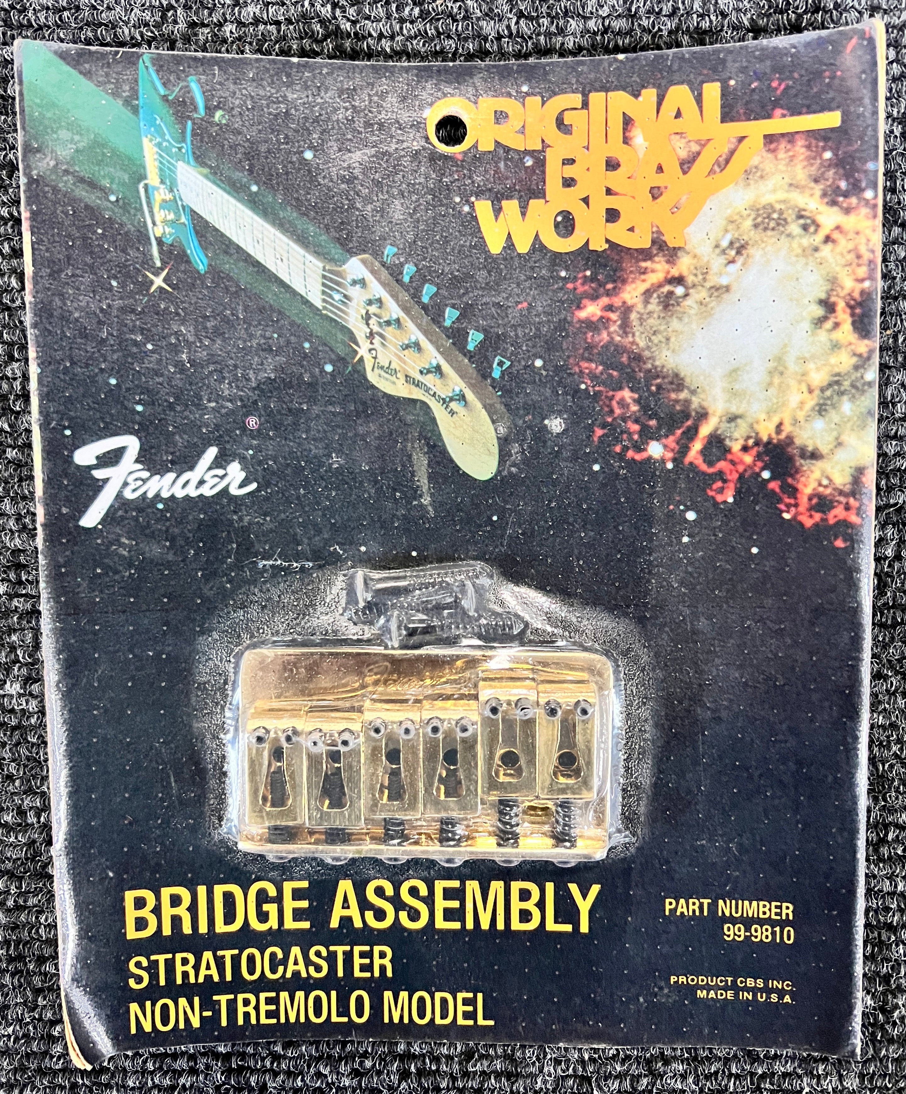 Fender 99-9810 Stratocaster Brass Bridge Assembly Non-Tremolo 1970s - RARE!!