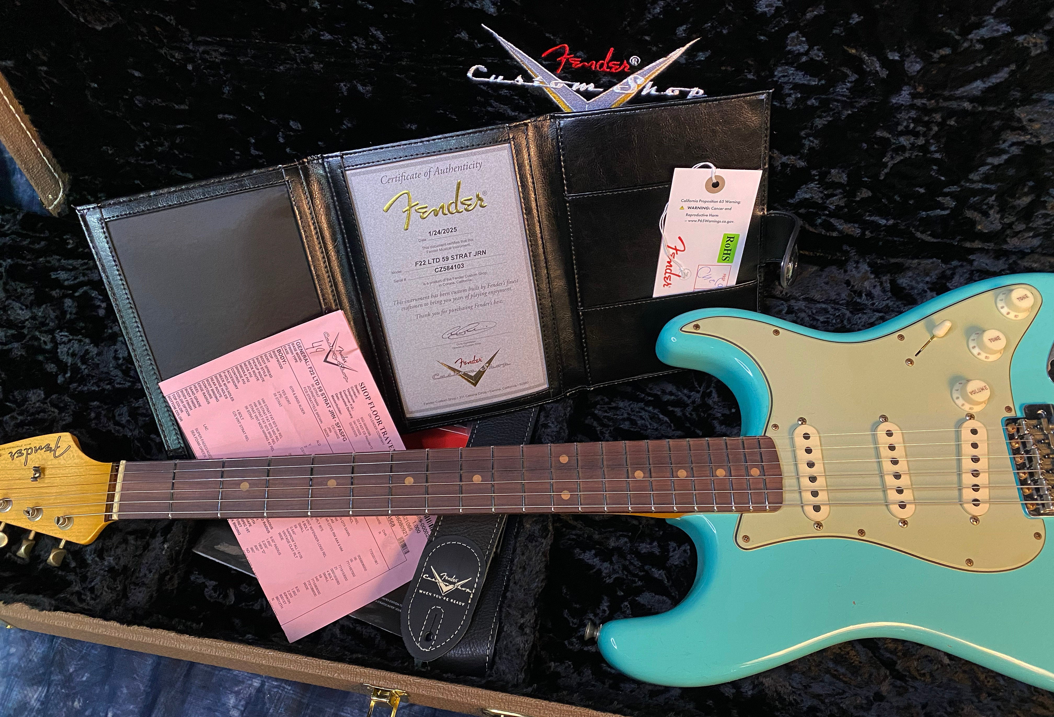 NEW ! 2025 Fender Custom Shop 1959 Limited Edition Stratocaster Journeyman – Super Faded Seafoam Green - Authorized Dealer - 7.75 lbs - G04504